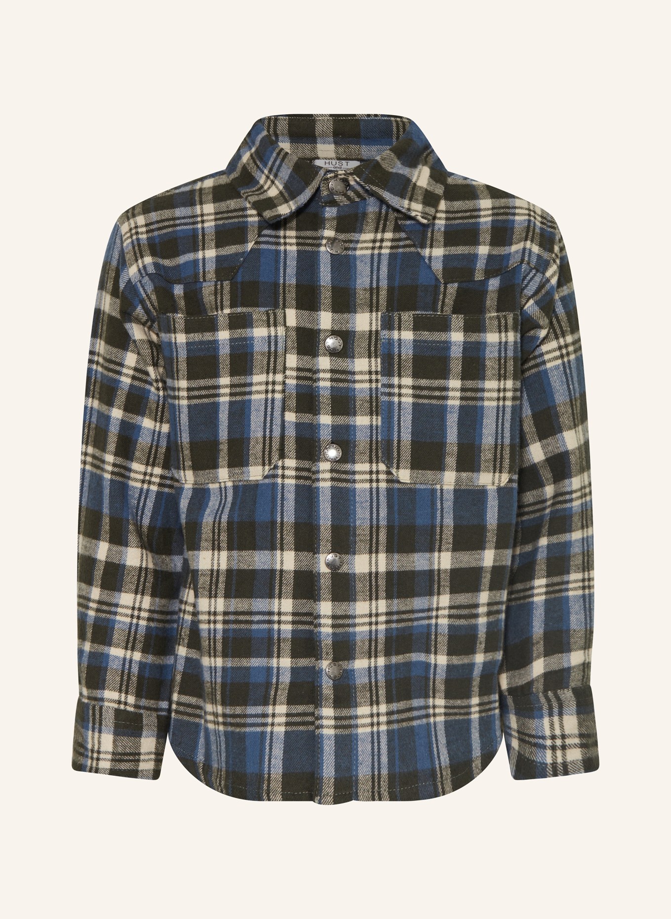 HUST and CLAIRE Flanellhemd HCRAVN: DUNKELGRÜN / CREME / BLAU