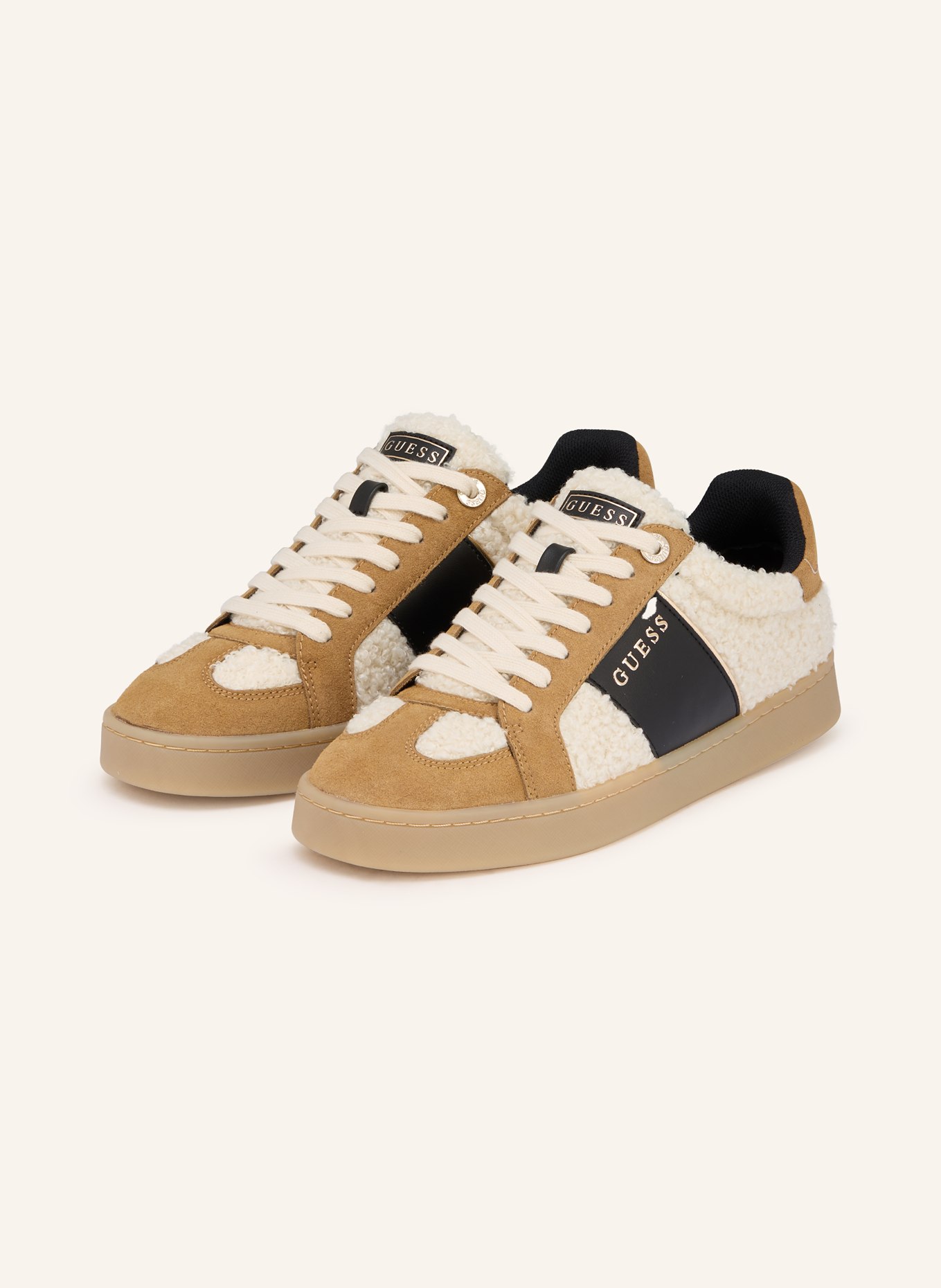 GUESS Sneaker JRONE9: ECRU / BEIGE / SCHWARZ