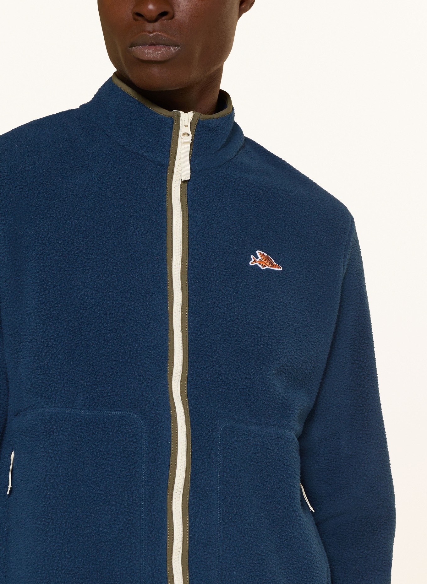 CAFÉ DU CYCLISTE Fleecejacke DOMITILLE: PETROL / OLIV