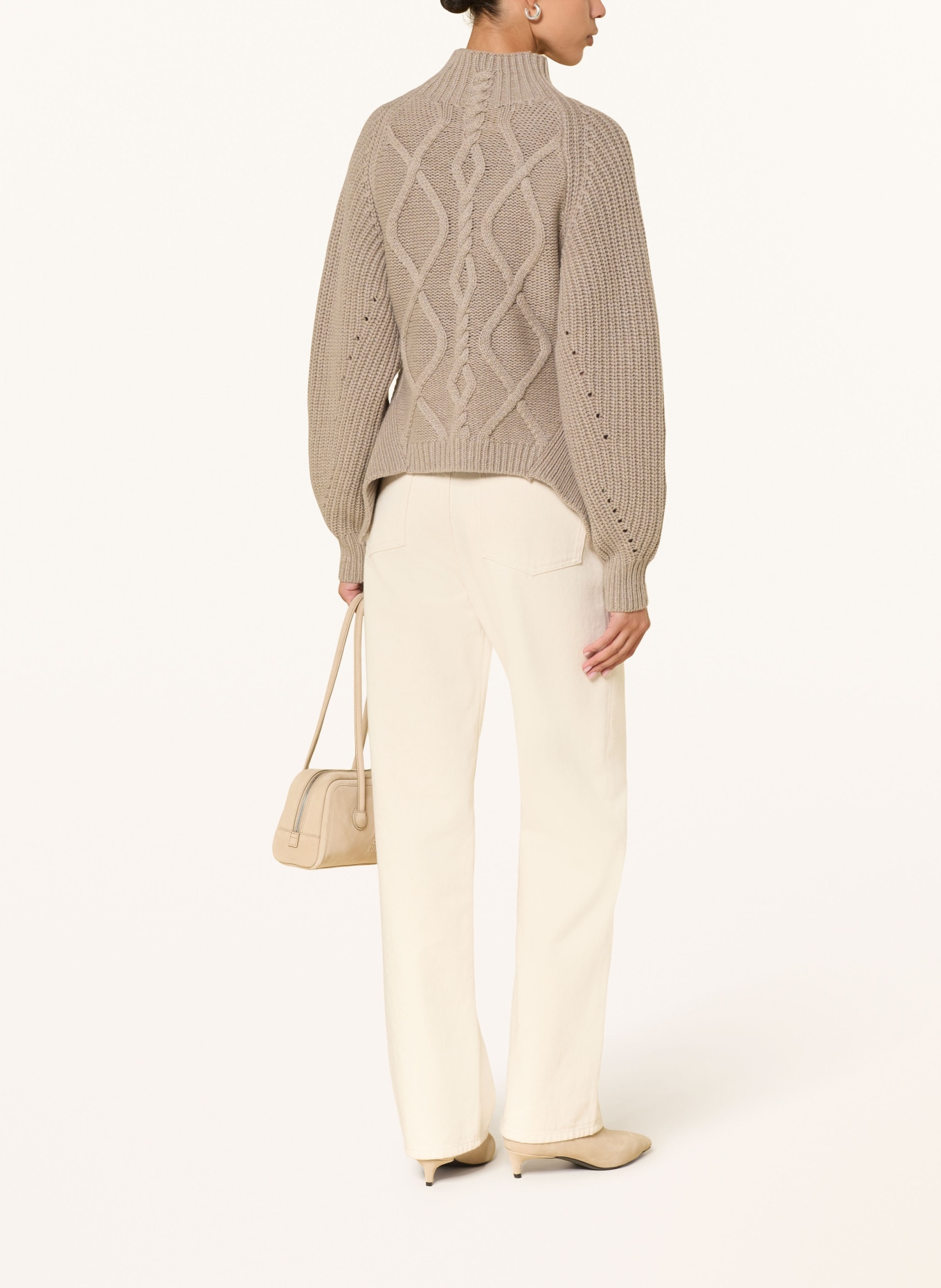 BOSS Pullover FIBONA mit Cashmere: HELLBRAUN