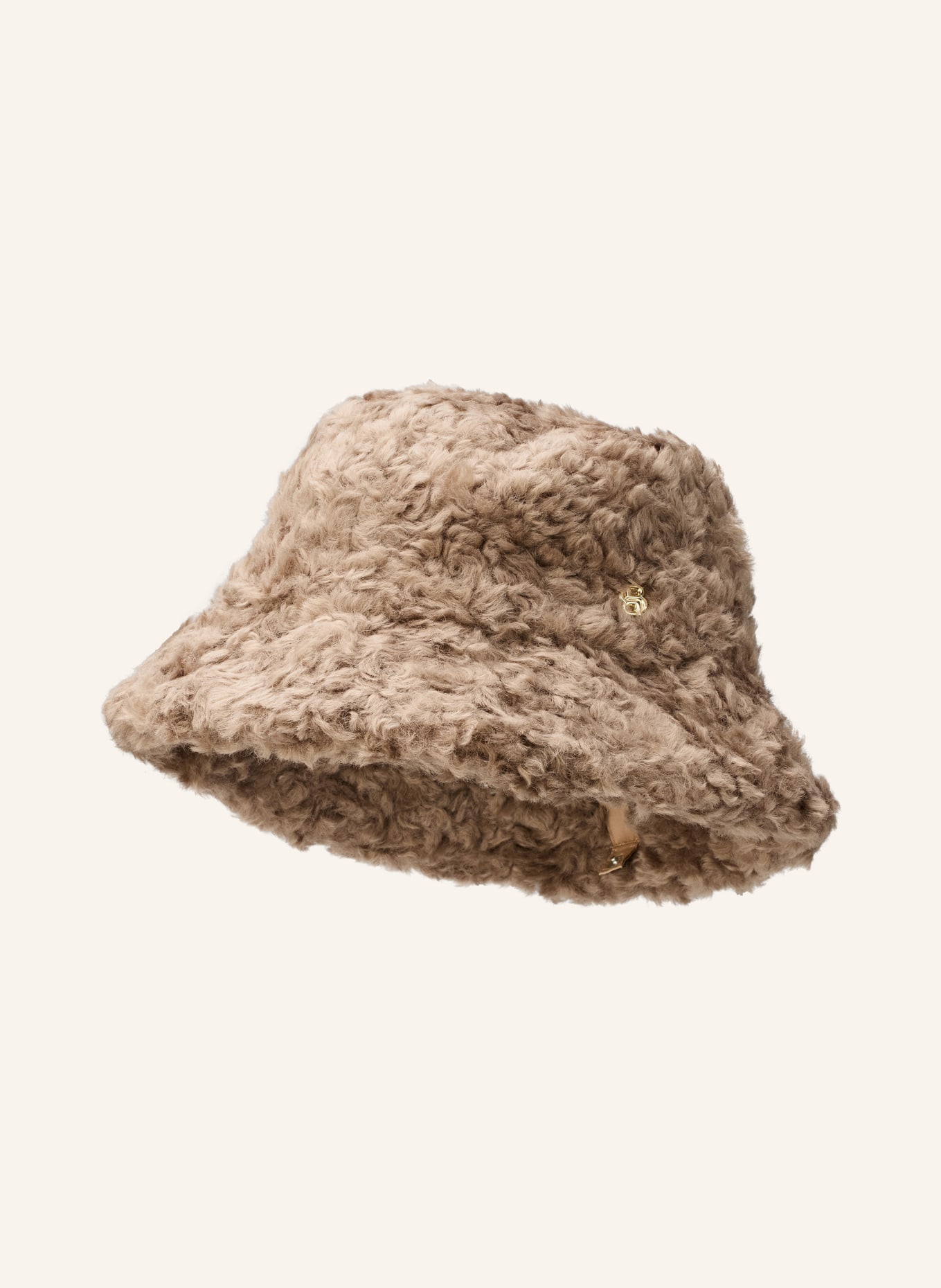 BOSS VALENTYNE bucket hat made of teddy fur: BROWN
