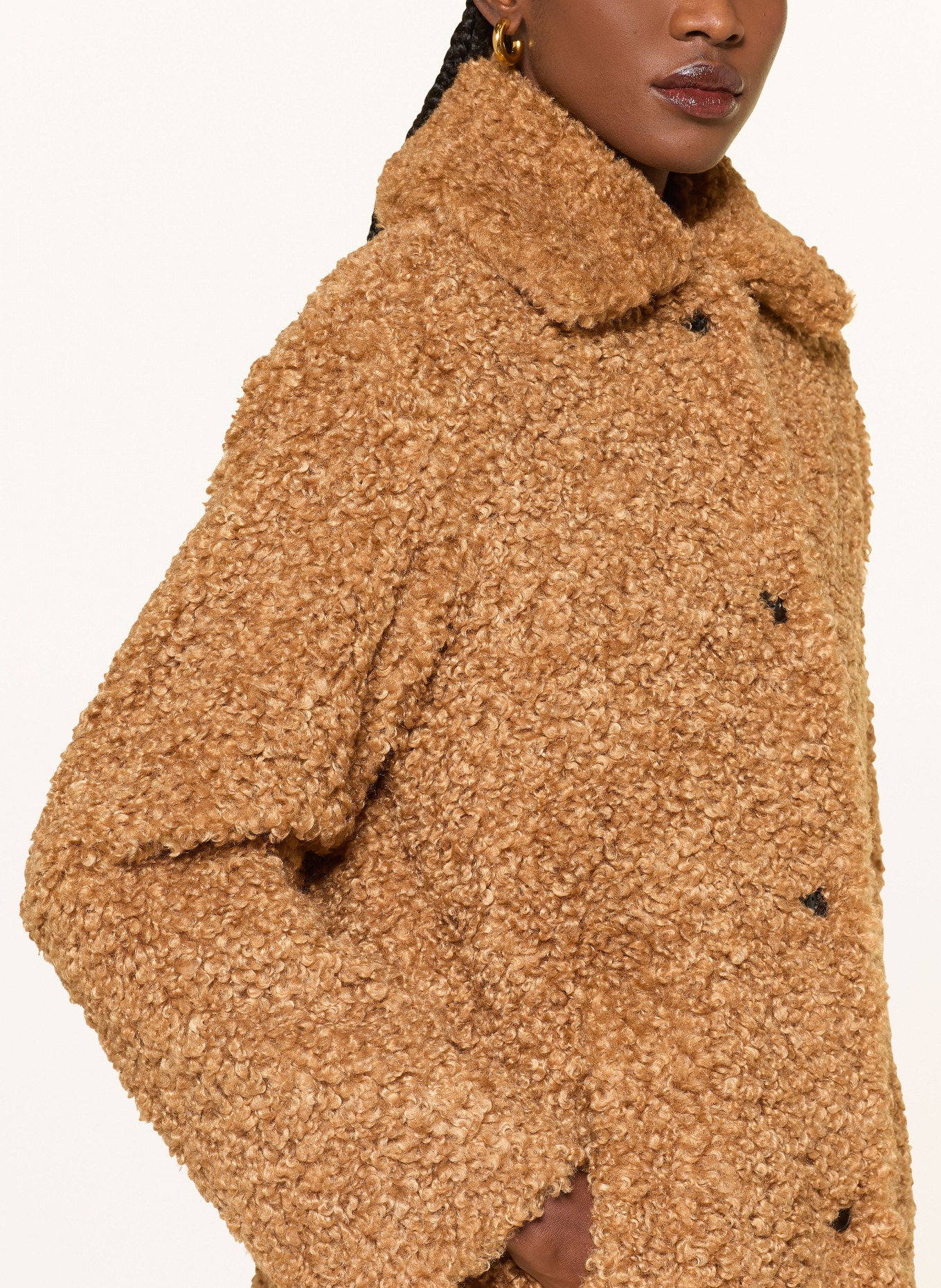 HUGO Teddyfell-Mantel MIMINA-1: COGNAC