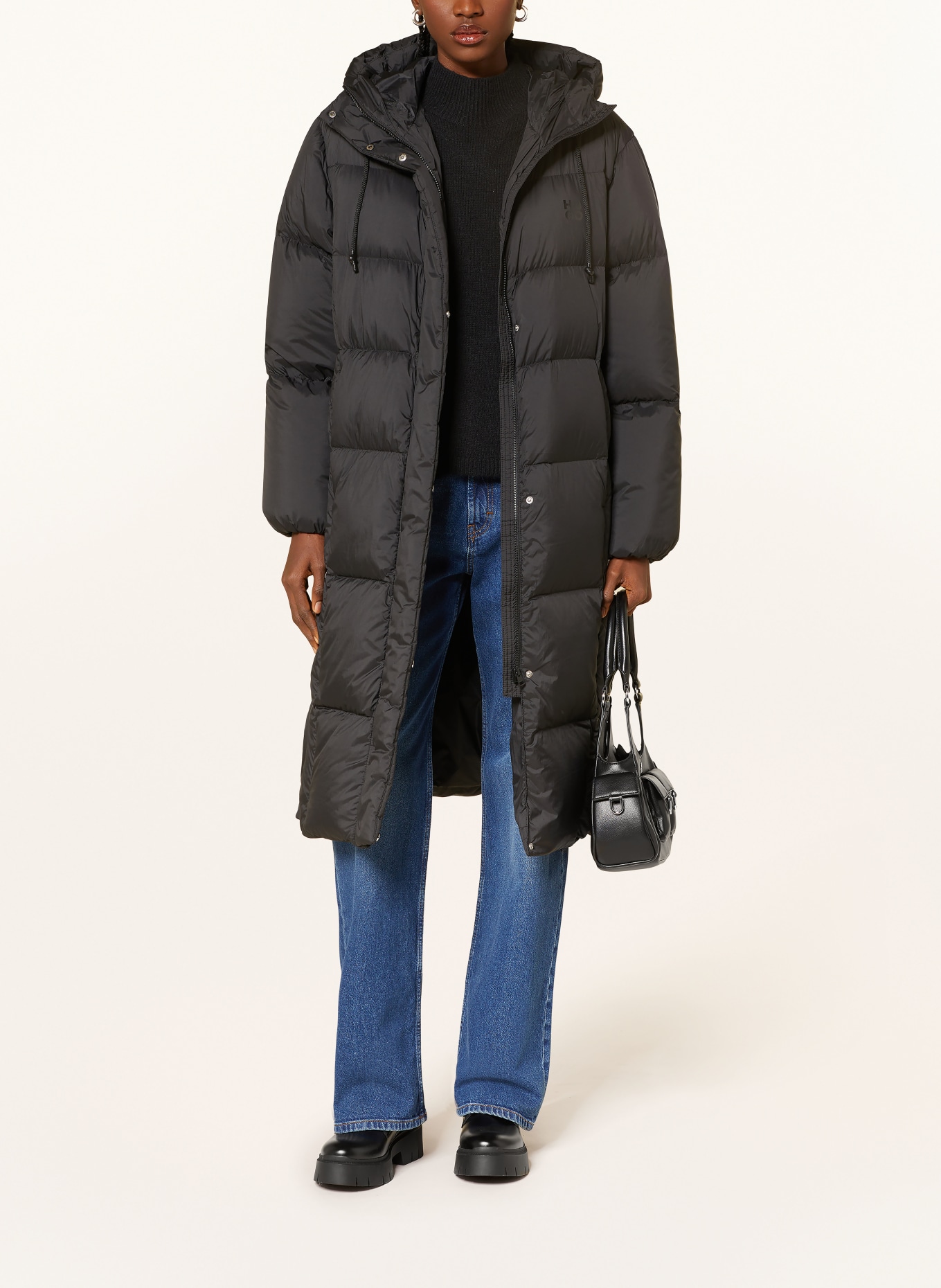 HUGO Daunenmantel FINI: SCHWARZ