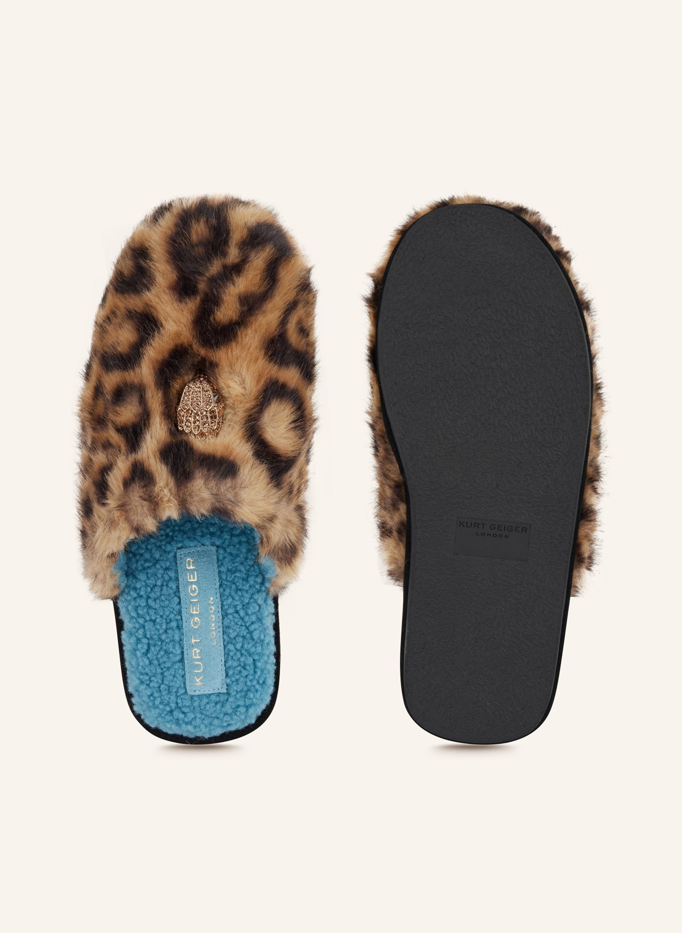 KURT GEIGER Hausschuhe KENSINGTON: HELLBRAUN / DUNKELBRAUN / SCHWARZ