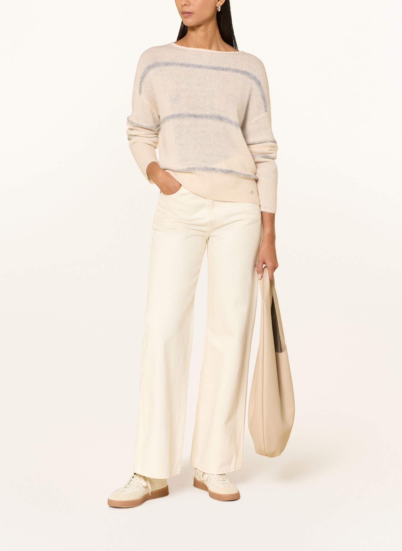 BRAX Pullover LISA mit Glitzergarn: CREME / GRAU