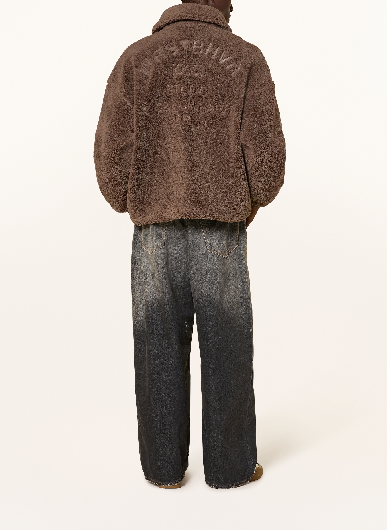 WRSTBHVR Oversized-Troyer LEROY aus Teddyfell: BRAUN