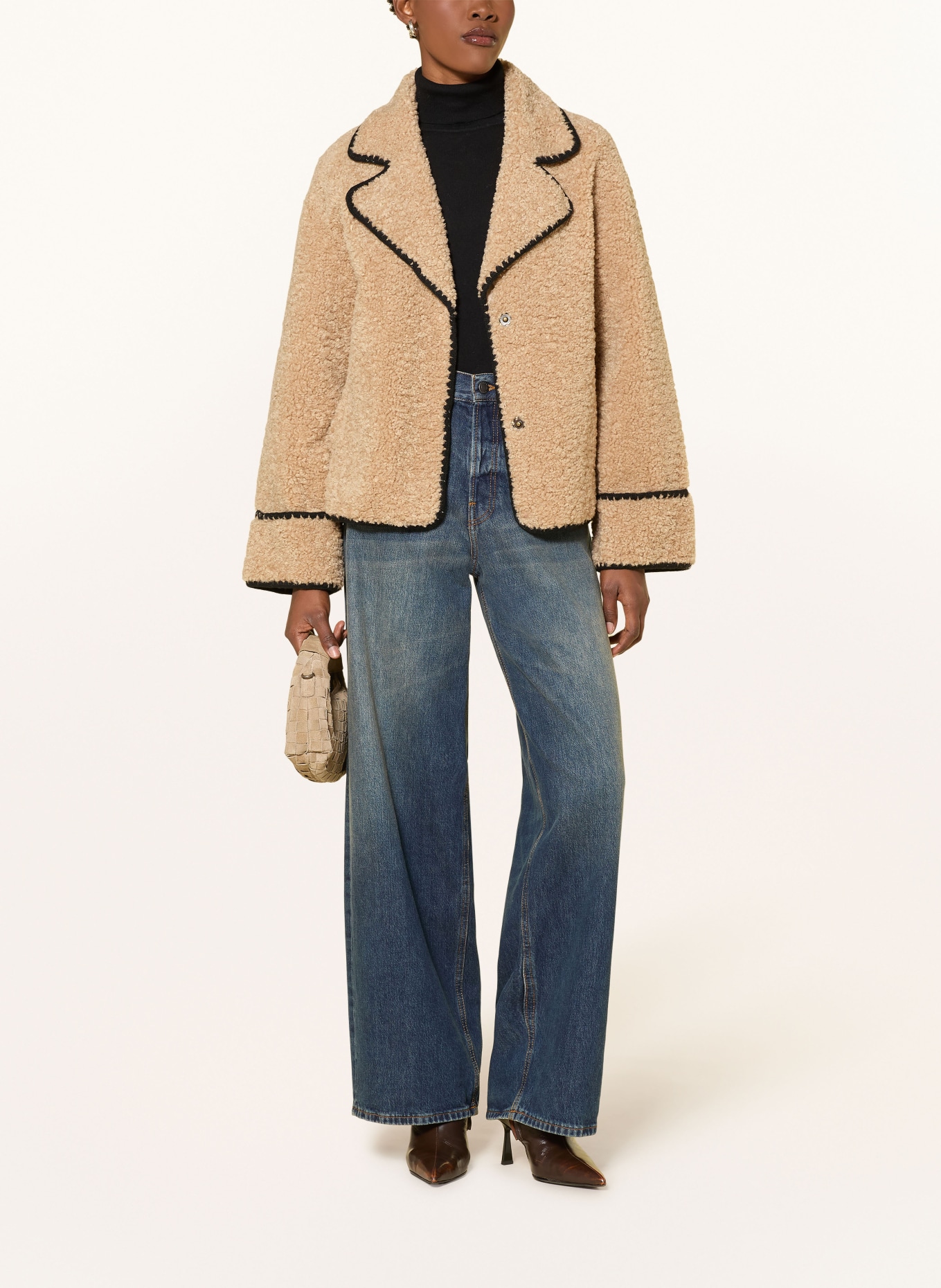 MRS & HUGS Teddyfell-Jacke: BEIGE