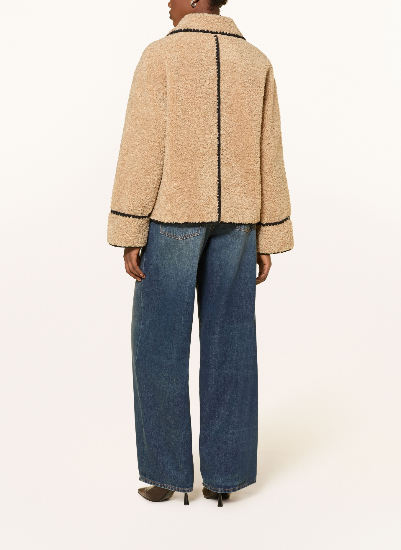 MRS & HUGS Teddyfell-Jacke: BEIGE