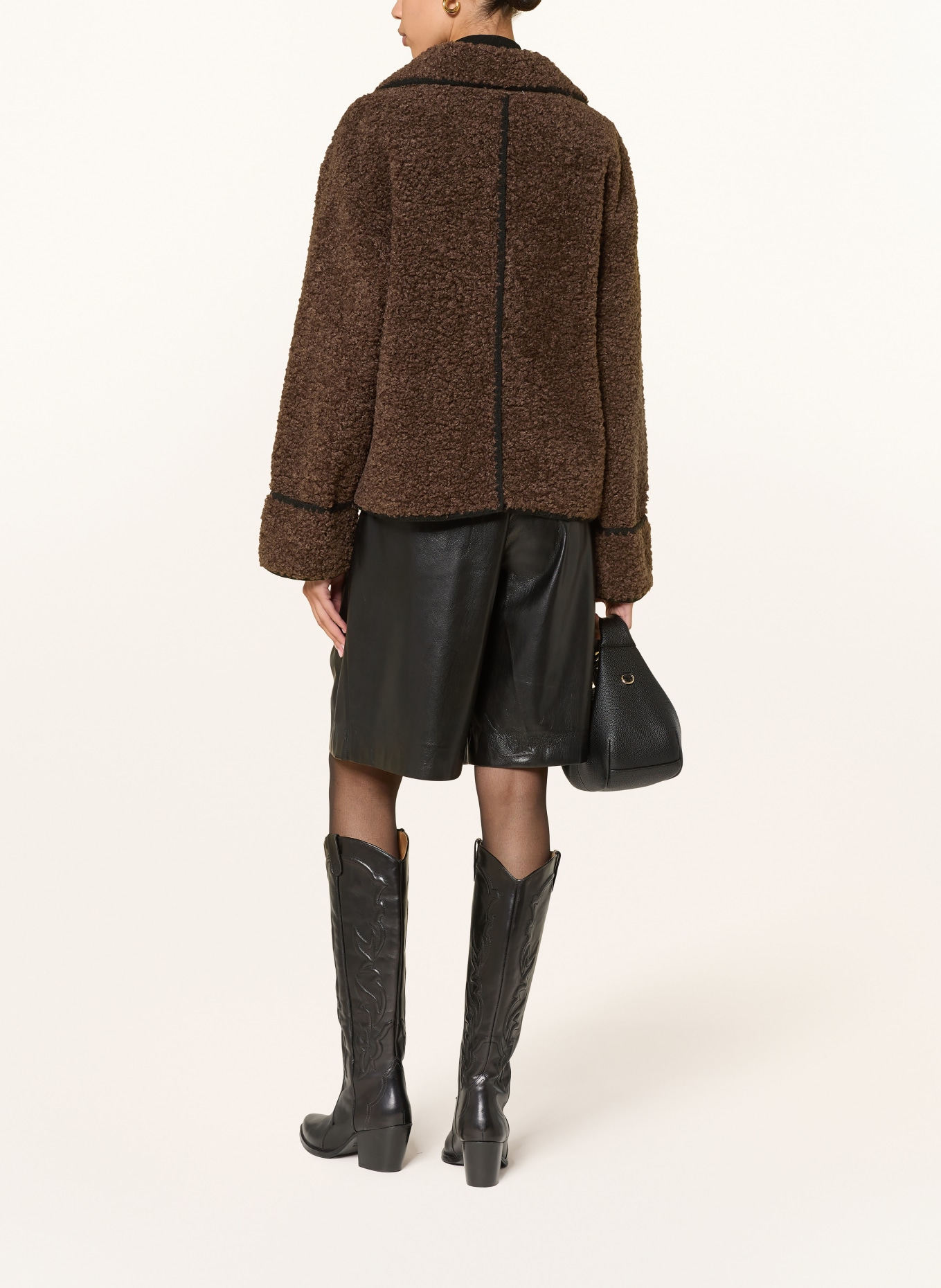 MRS & HUGS Teddyfell-Jacke: HELLBRAUN