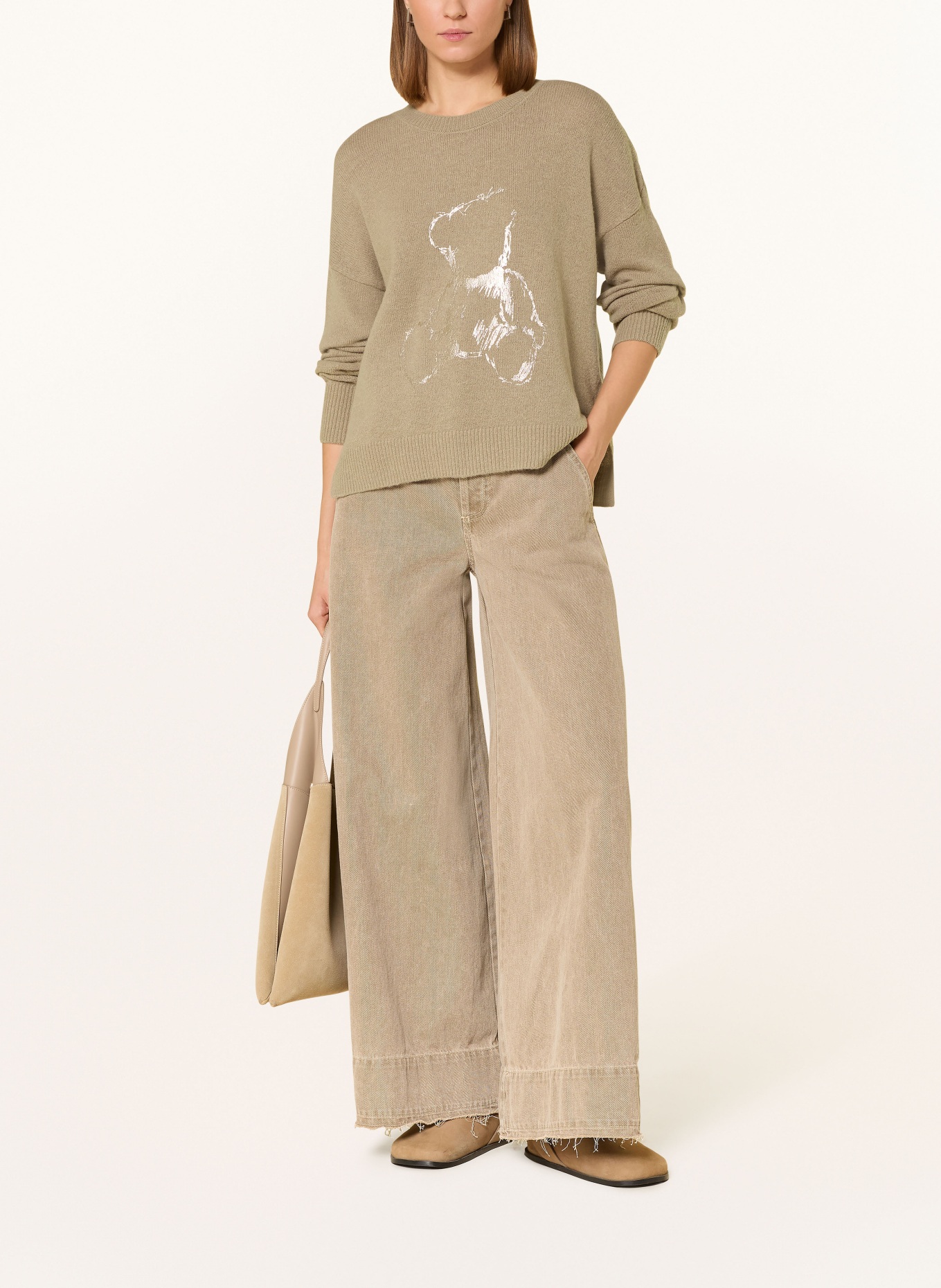 MILANO ITALY Pullover: BEIGE / WEISSGOLD