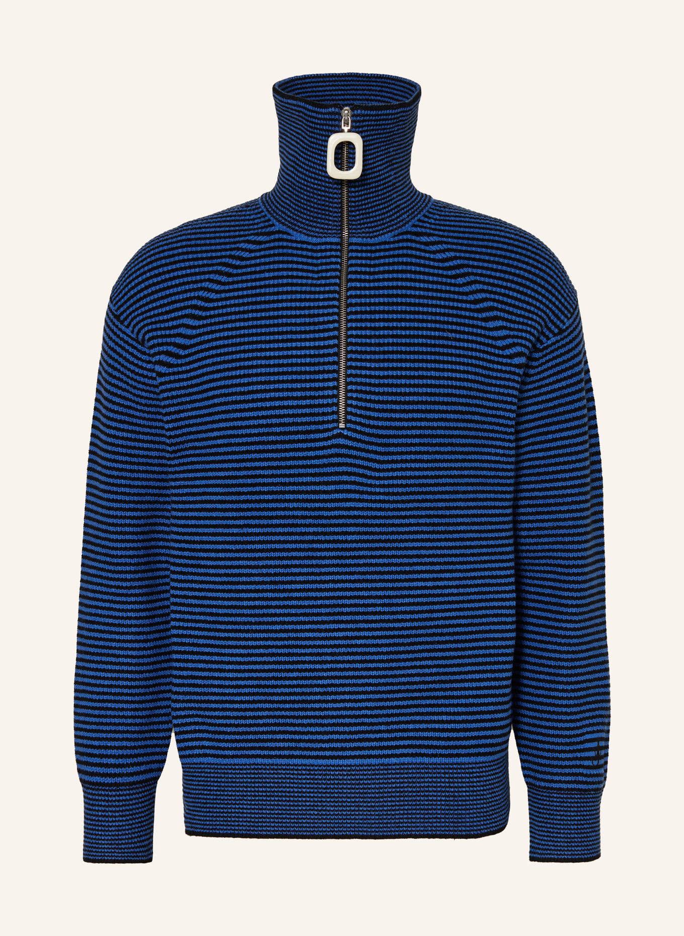 JW ANDERSON Sweter typu troyer: CZARNY / NIEBIESKI