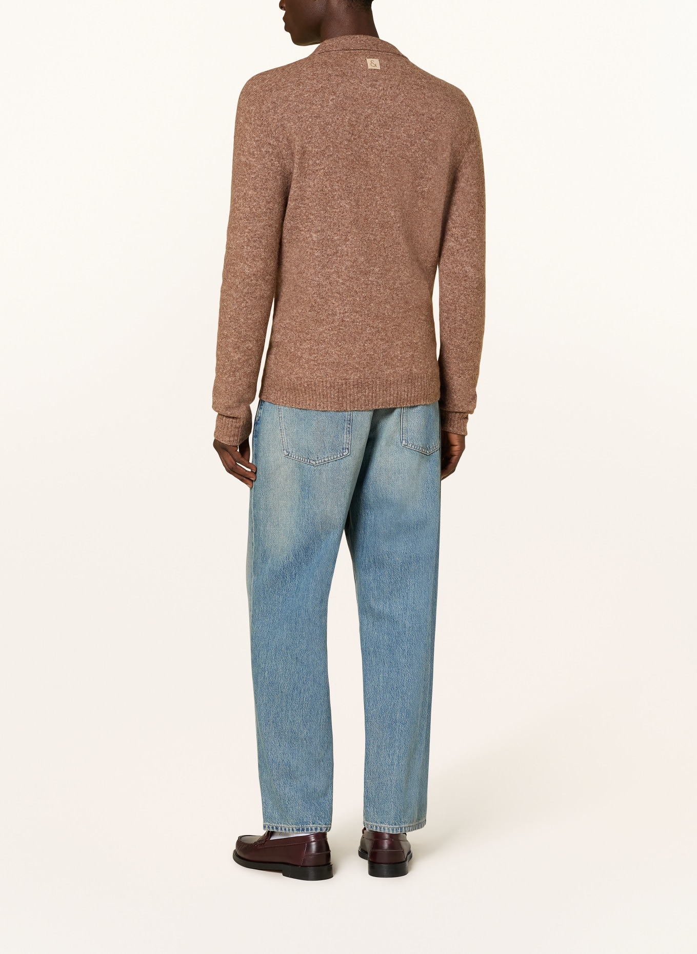 COLOURS & SONS Strick-Poloshirt: BRAUN