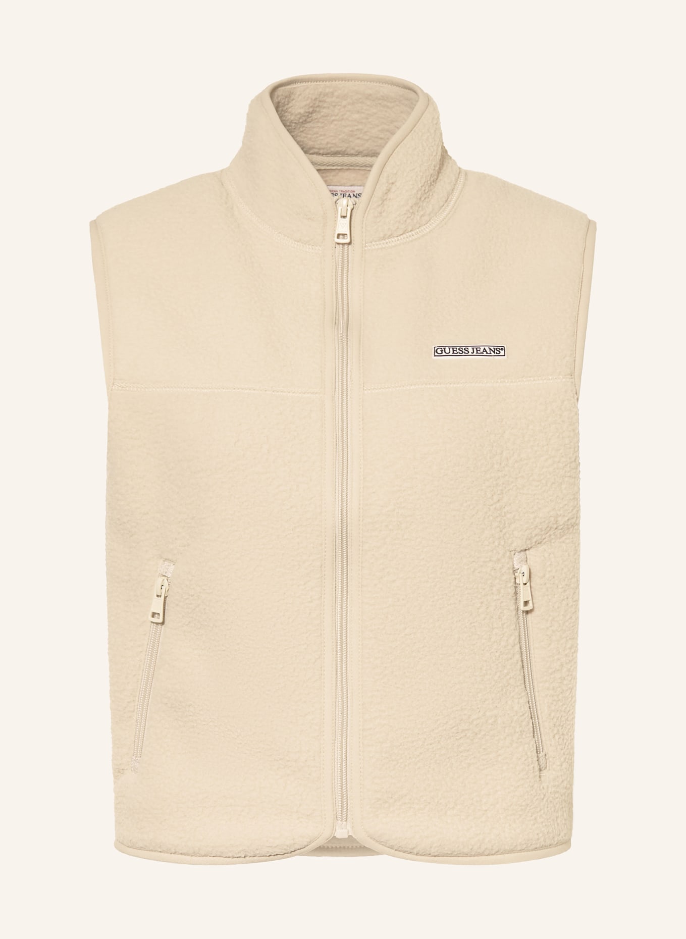 GUESS JEANS Fleeceweste: HELLBRAUN