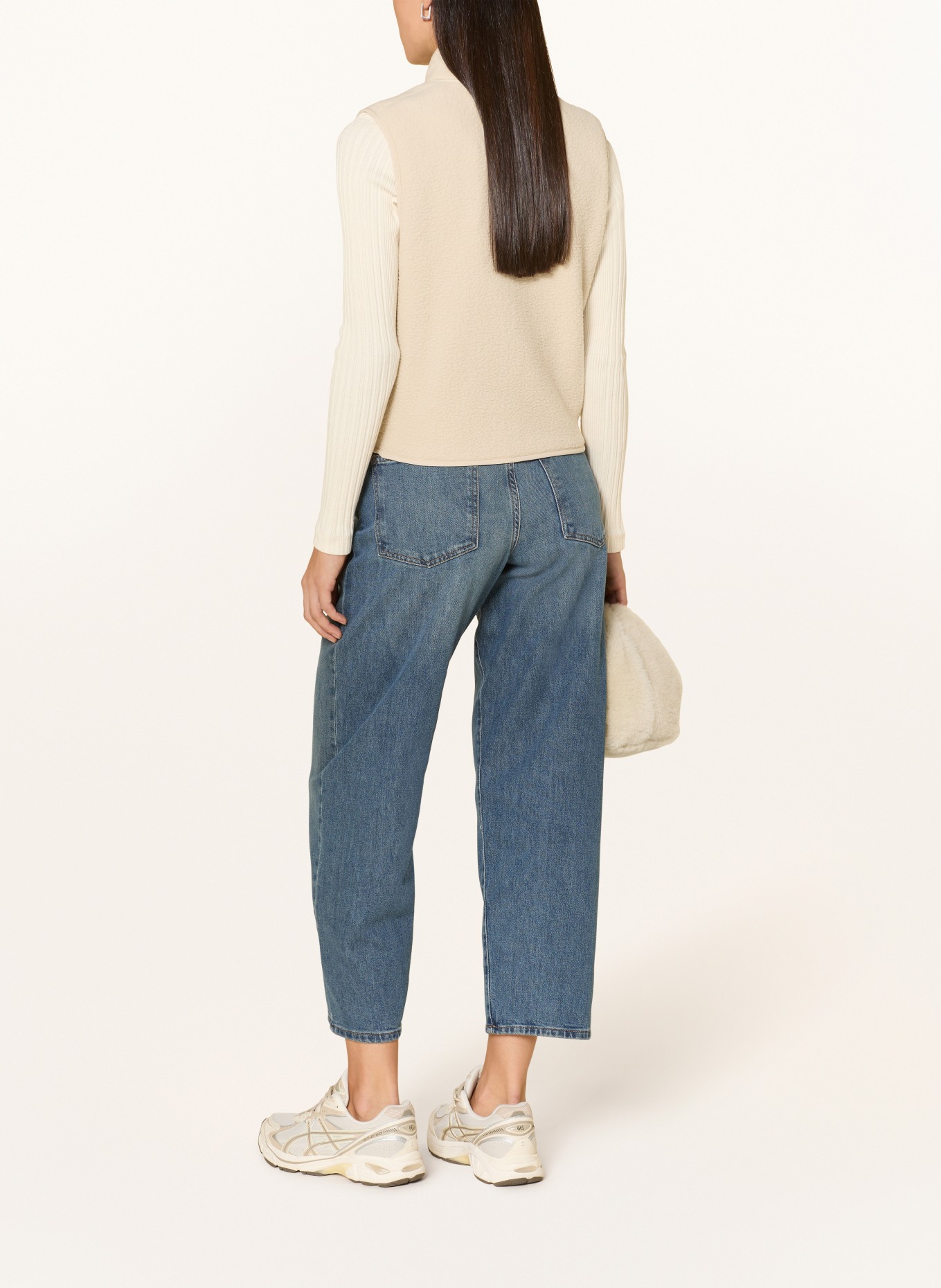 GUESS JEANS Fleeceweste: HELLBRAUN