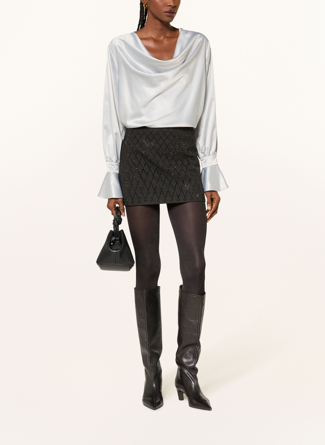 PINKO Blusenshirt FILIPA aus Satin: SILBER