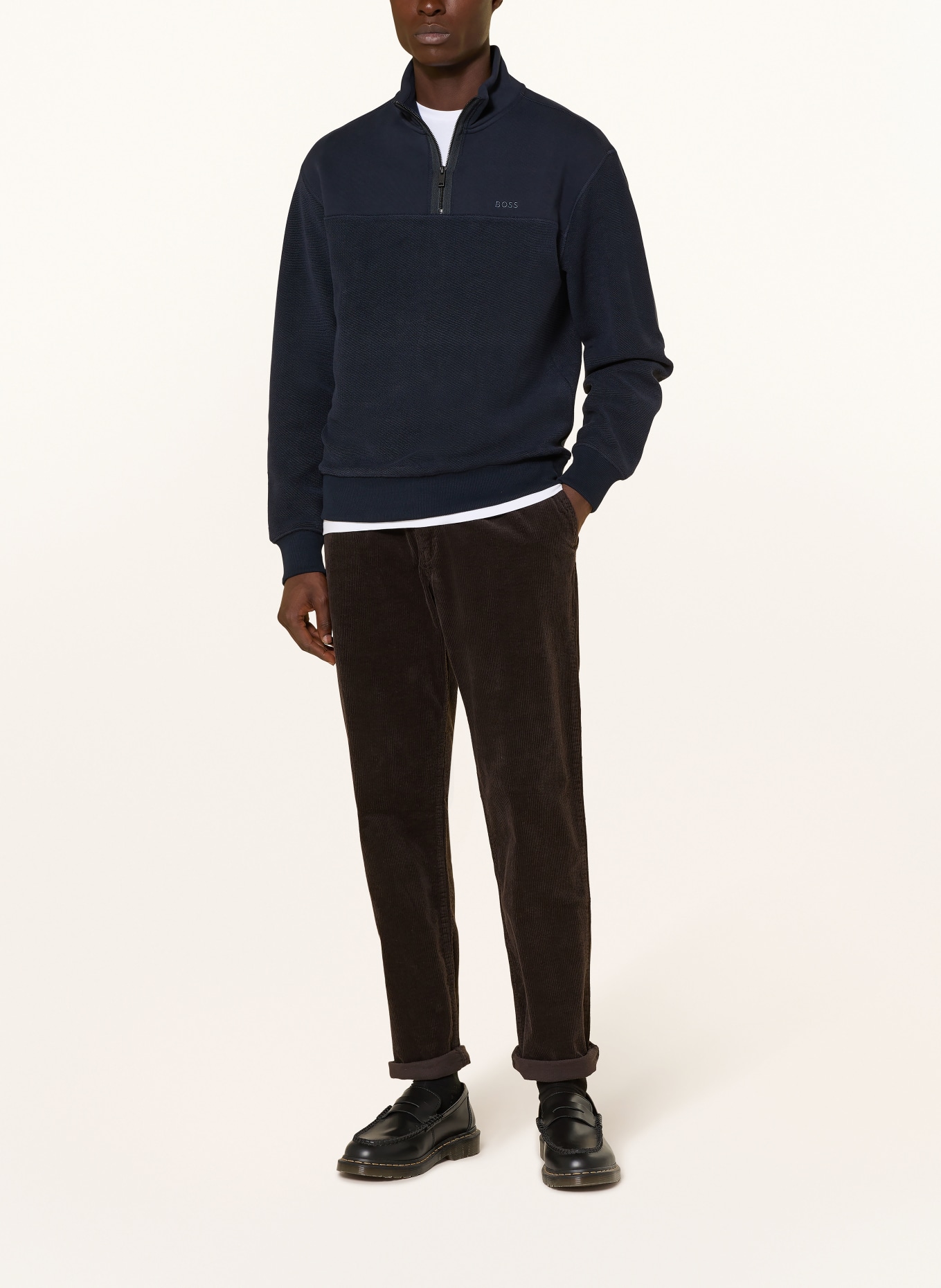 BOSS Sweat-Troyer WINTERBRUSH: DUNKELBLAU