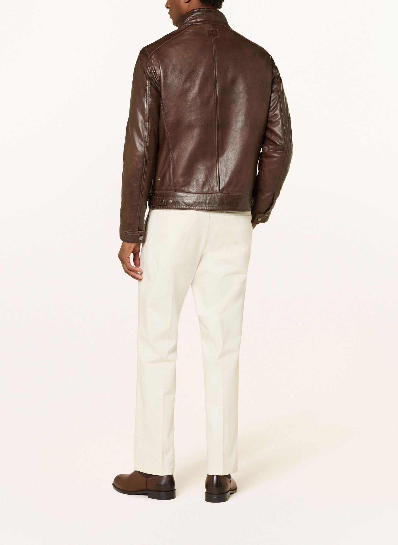 MILESTONE Lederjacke MSBARNEY mit herausnehmbarer Blende: DUNKELBRAUN