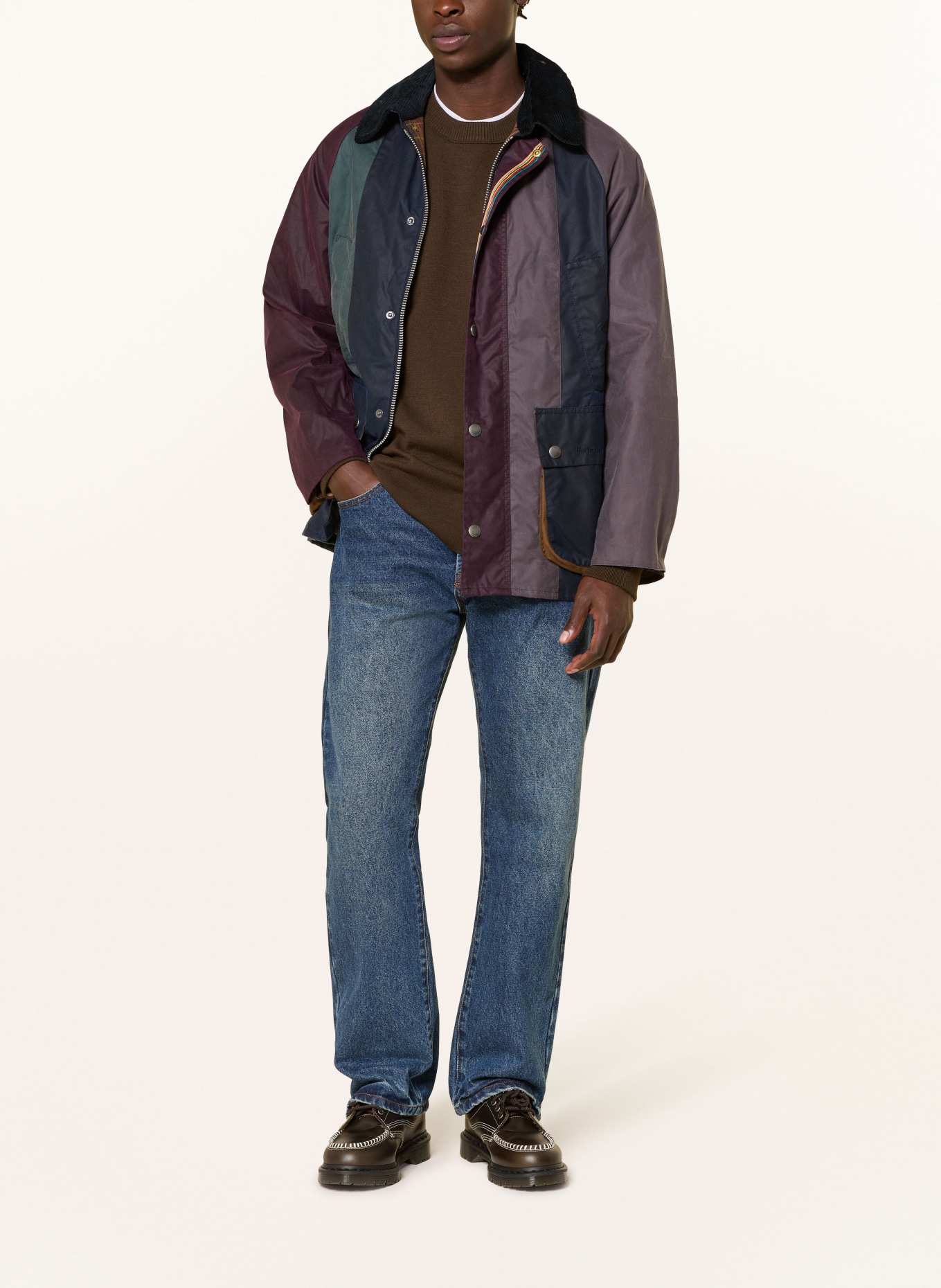 Barbour Jacke BEDALE: DUNKELBLAU / DUNKELLILA / HELLGRÜN