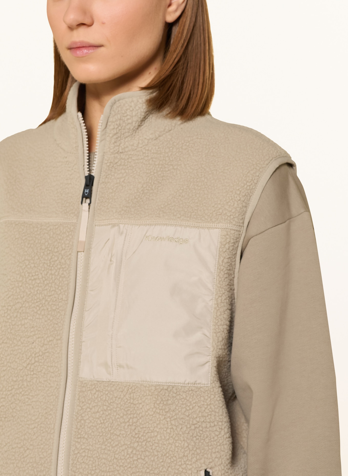 KnowledgeCotton Apparel Fleeceweste: HELLGRAU