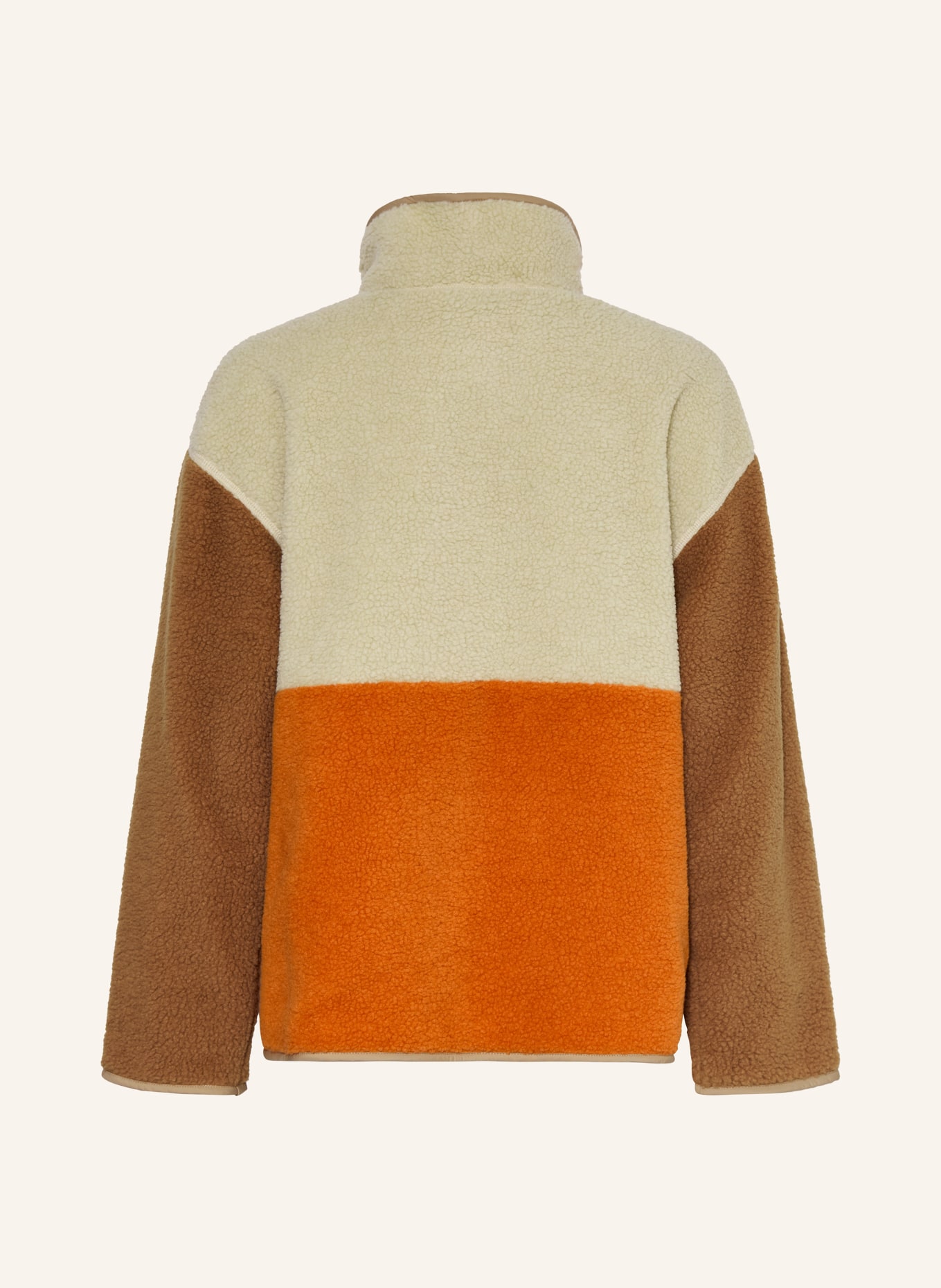 DOLCE & GABBANA Teddyfell-Jacke: BEIGE / BRAUN / ORANGE