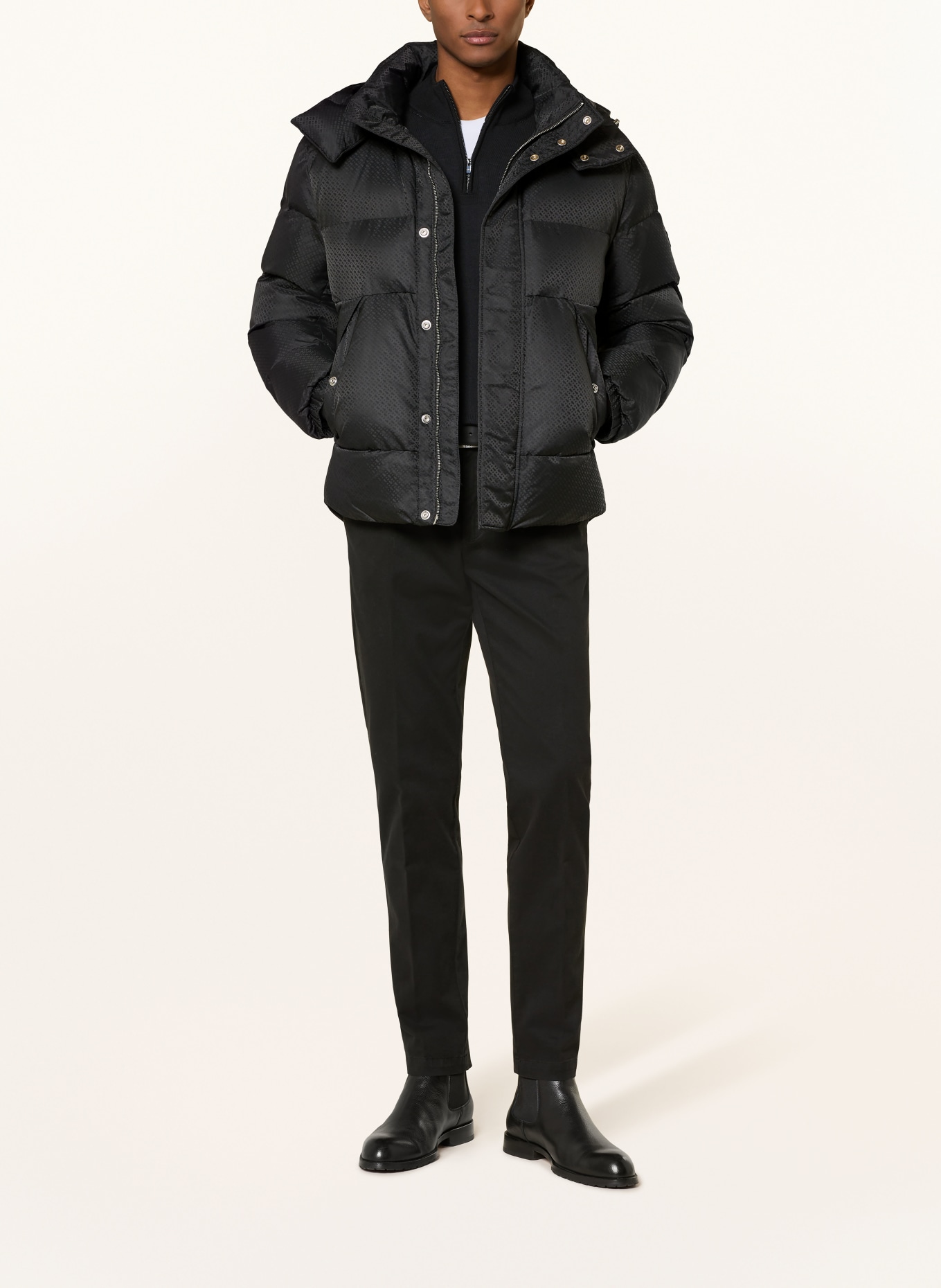 BOSS Steppjacke CORBINIAN mit abnehmbarer Kapuze: SCHWARZ