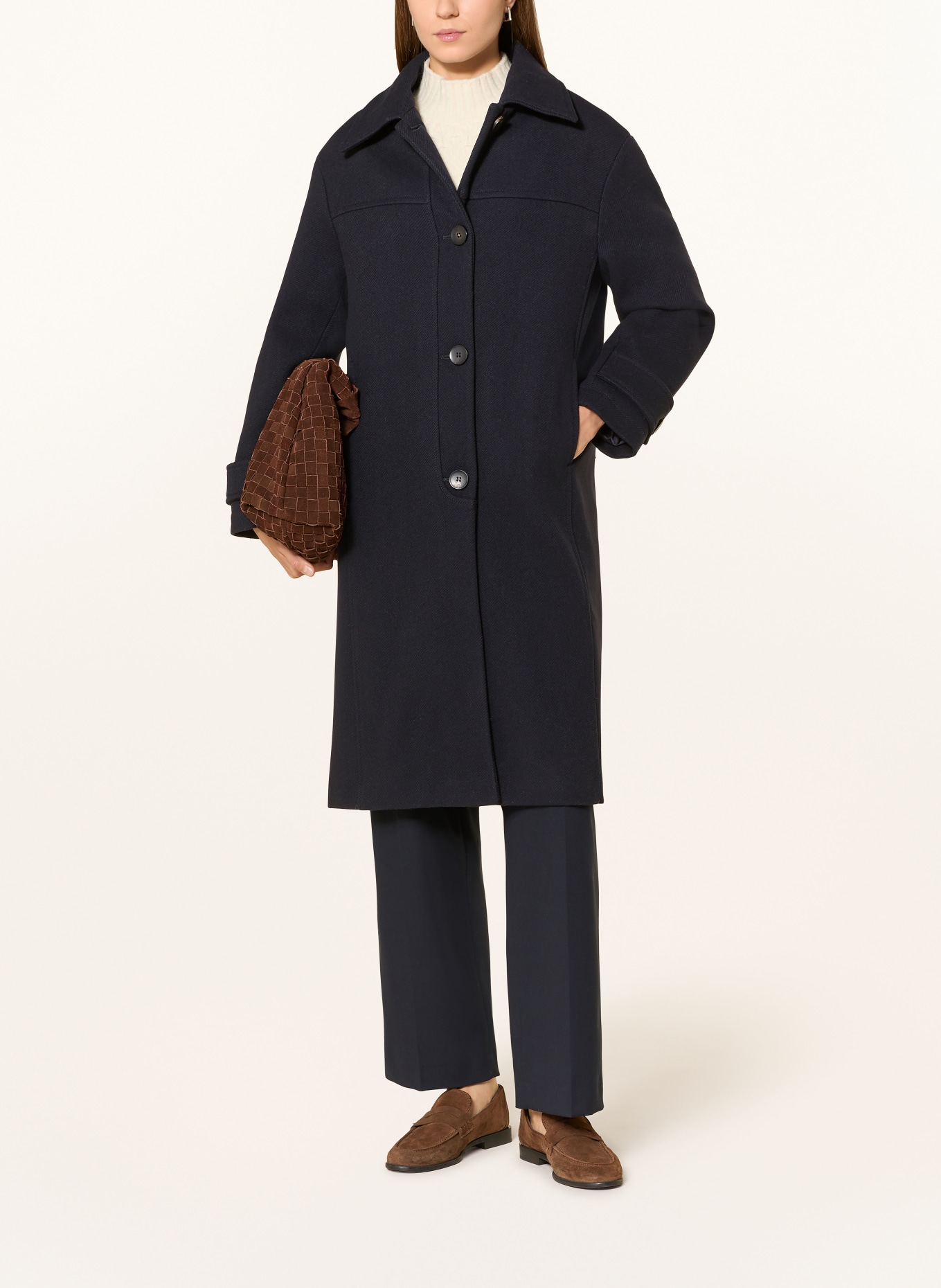 LANIUS Wollmantel: DUNKELBLAU