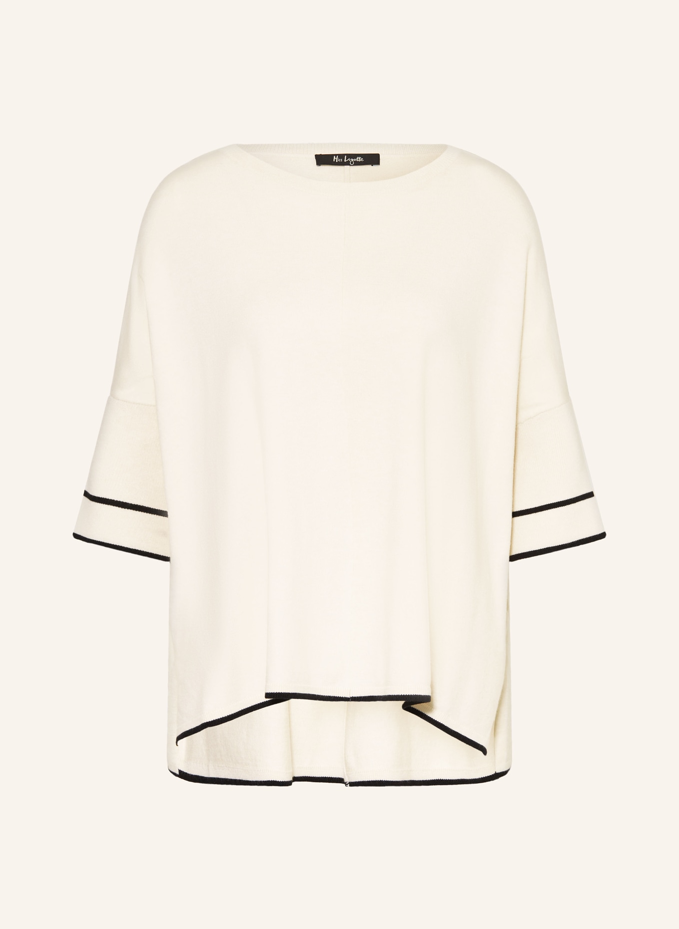 Miss Lagotte Strickshirt: ECRU / SCHWARZ
