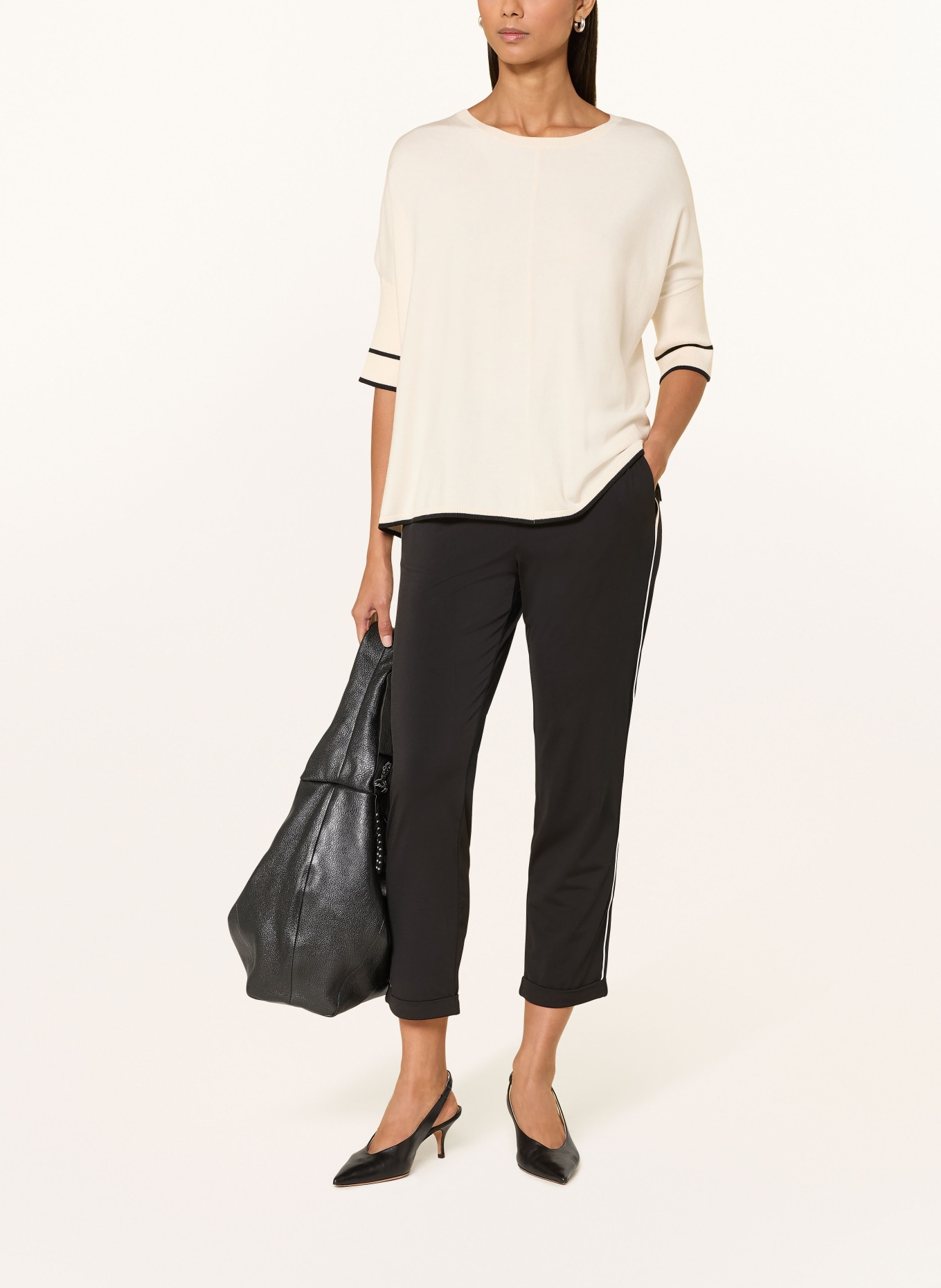 Miss Lagotte Strickshirt: ECRU / SCHWARZ