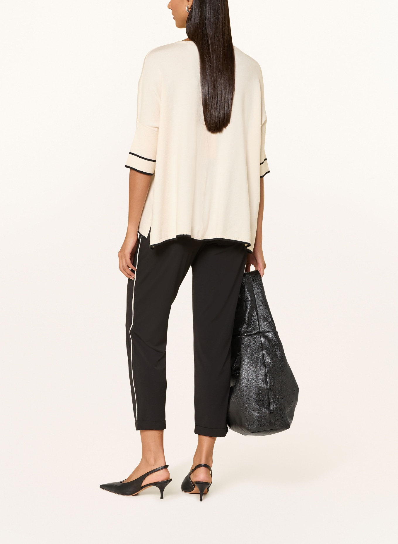 Miss Lagotte Strickshirt: ECRU / SCHWARZ