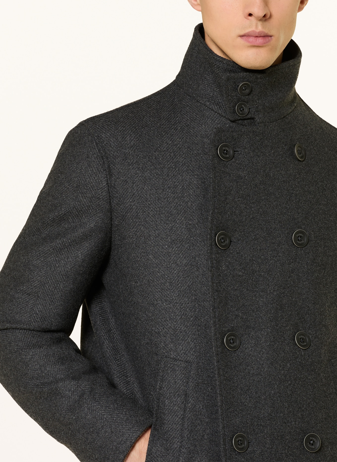 HERNO Cabanjacke: GRAU / DUNKELGRAU