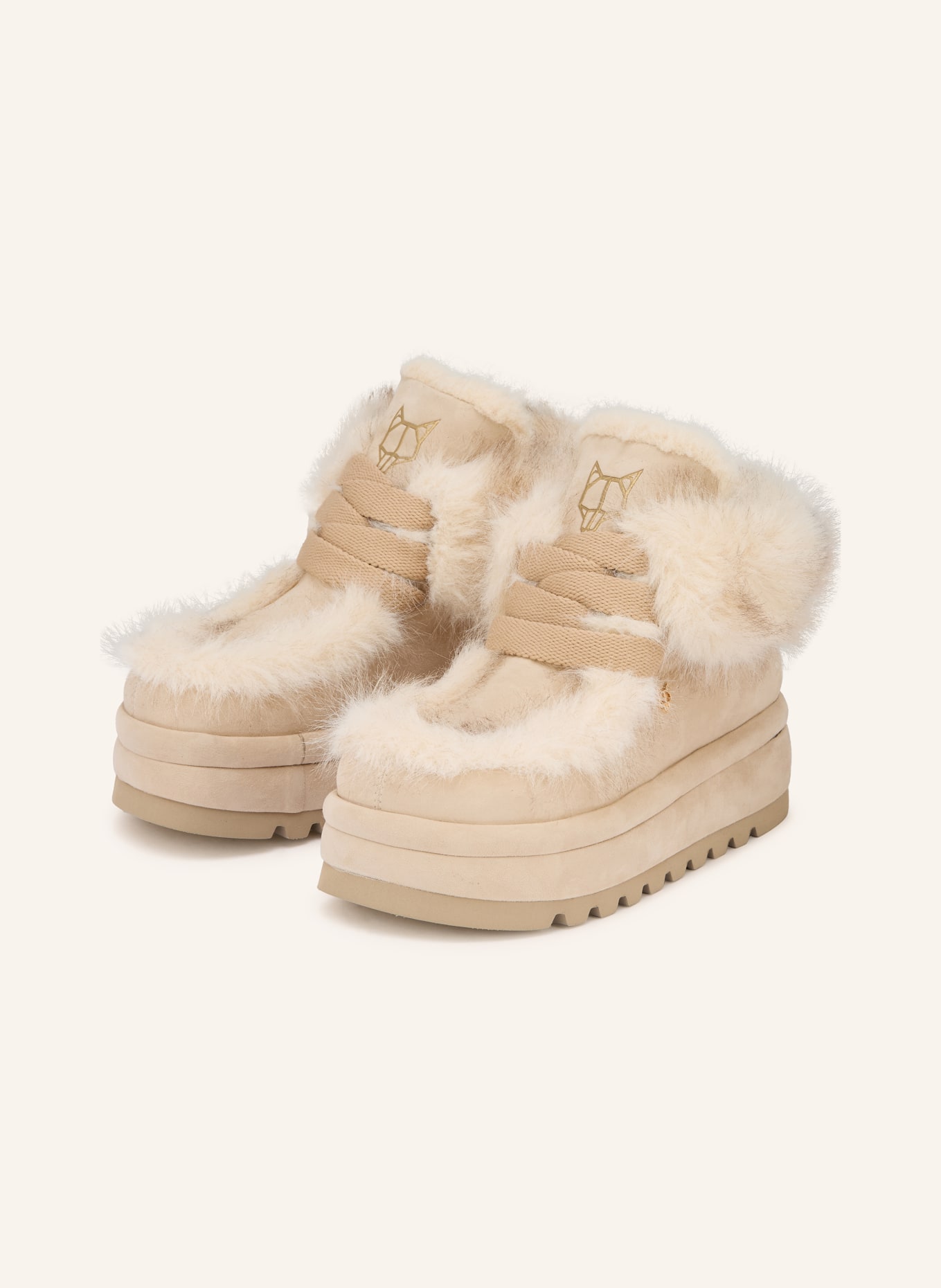 NAKED WOLFE Plateau-Boots BAMBI: BEIGE