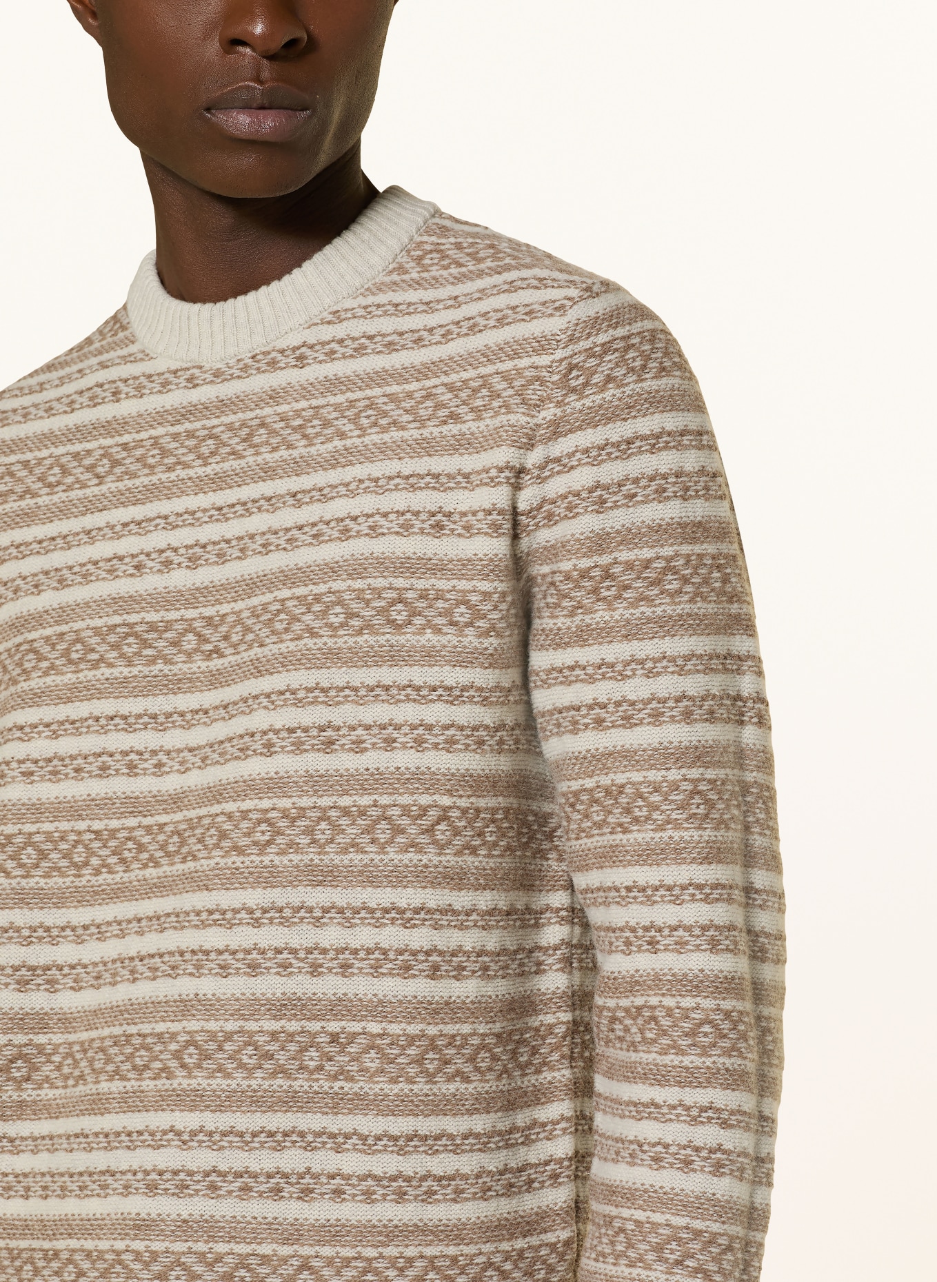 MAERZ MUENCHEN Pullover: BEIGE / BRAUN