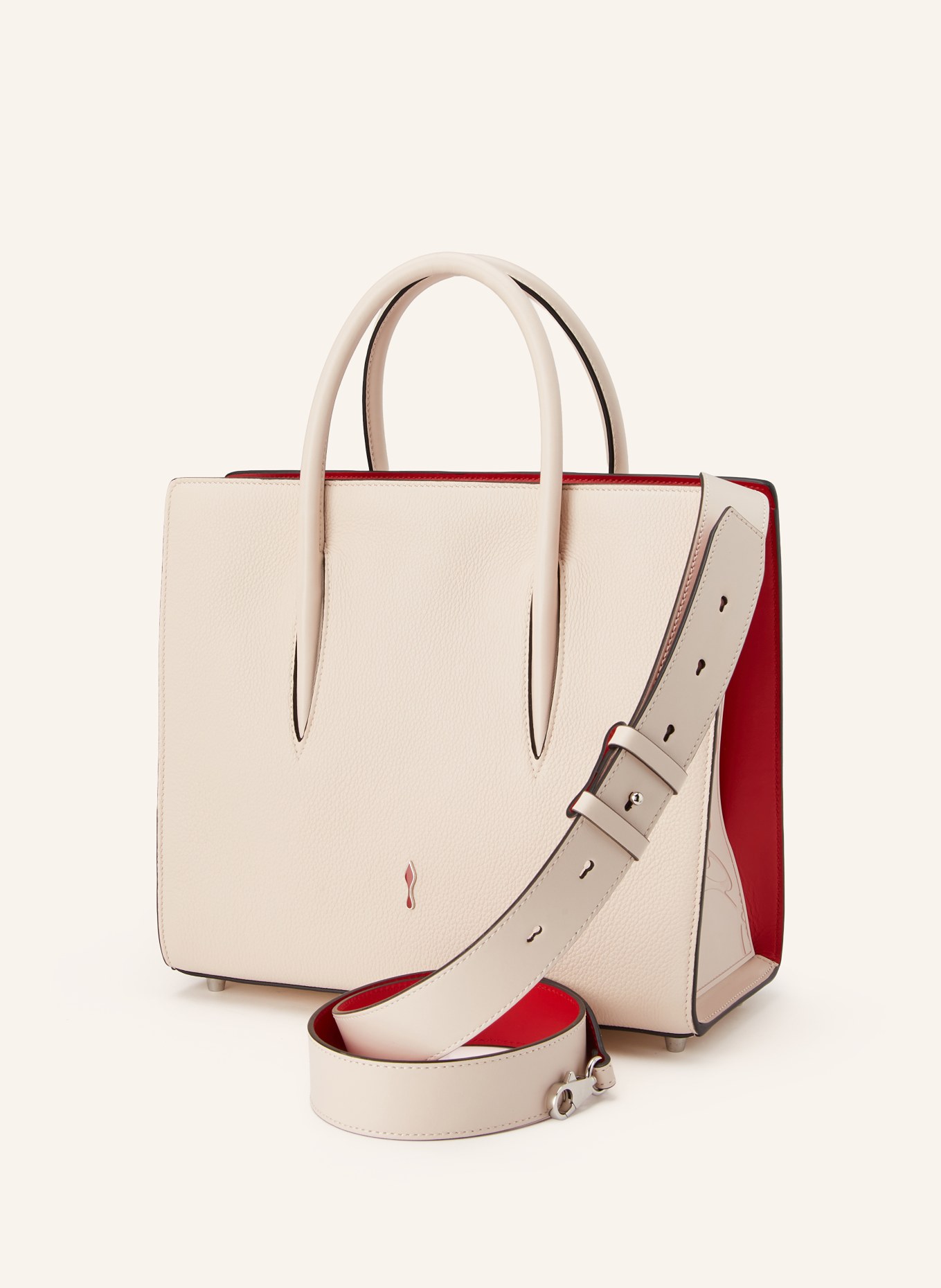 Christian Louboutin Sac à main PALOMA MEDIUM avec rivets: ÉCRU