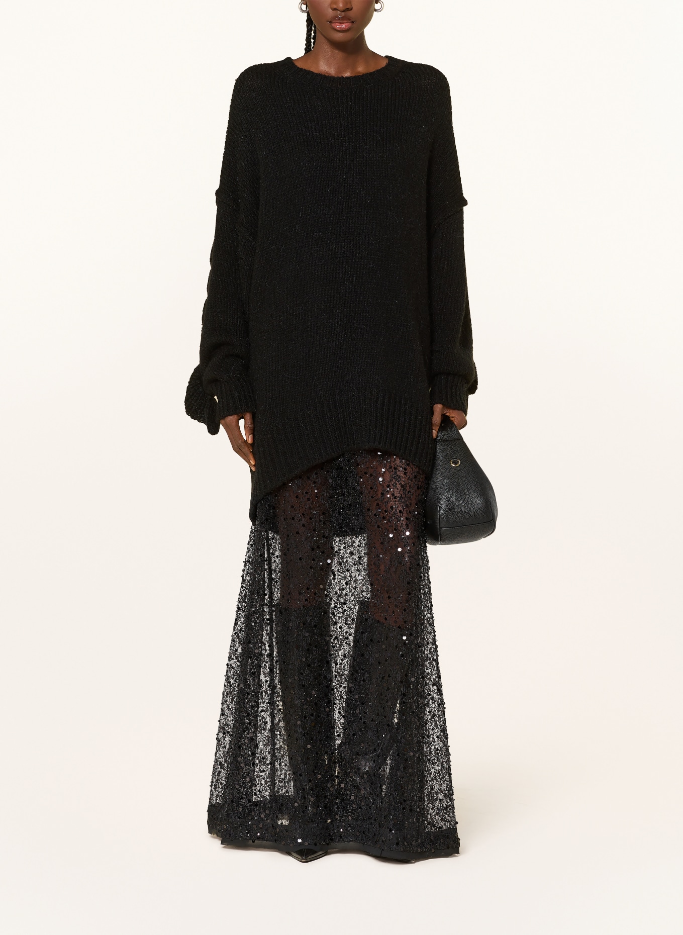 ESSENTIEL ANTWERP Rock ISEQUINS mit Pailletten: SCHWARZ