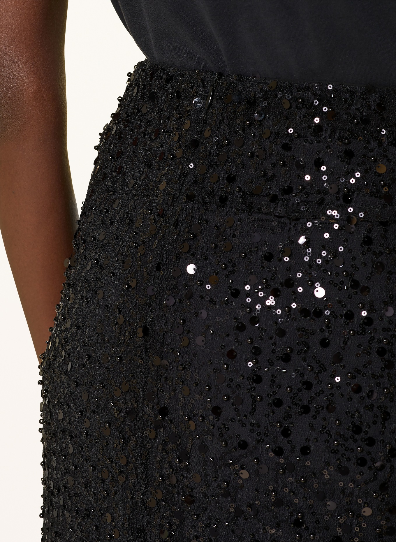 ESSENTIEL ANTWERP Rock ISEQUINS mit Pailletten: SCHWARZ