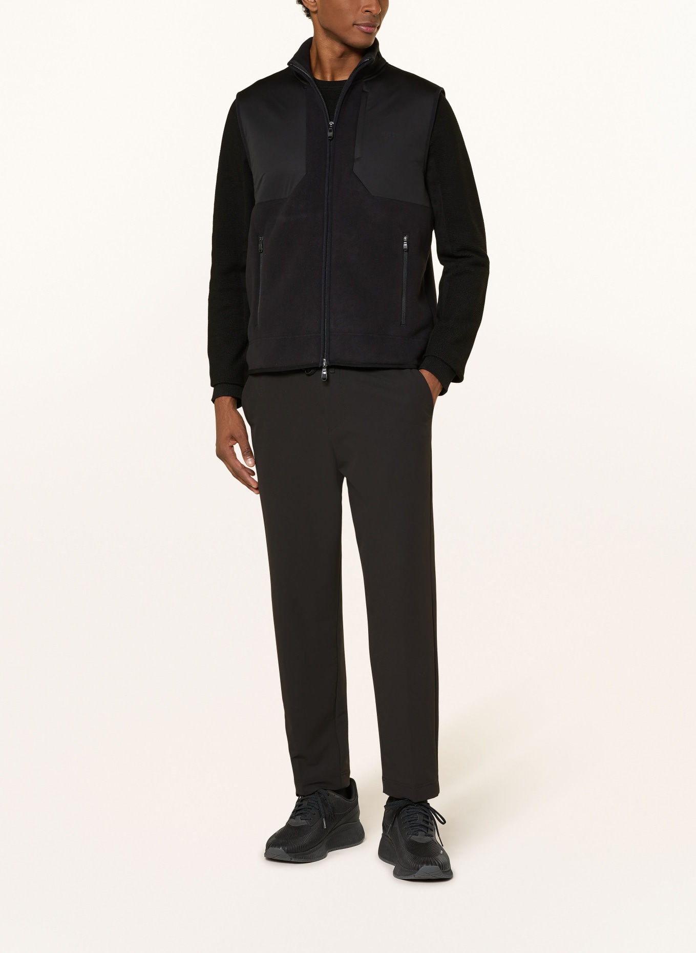 BOSS Fleece-Weste SVEEDY: SCHWARZ