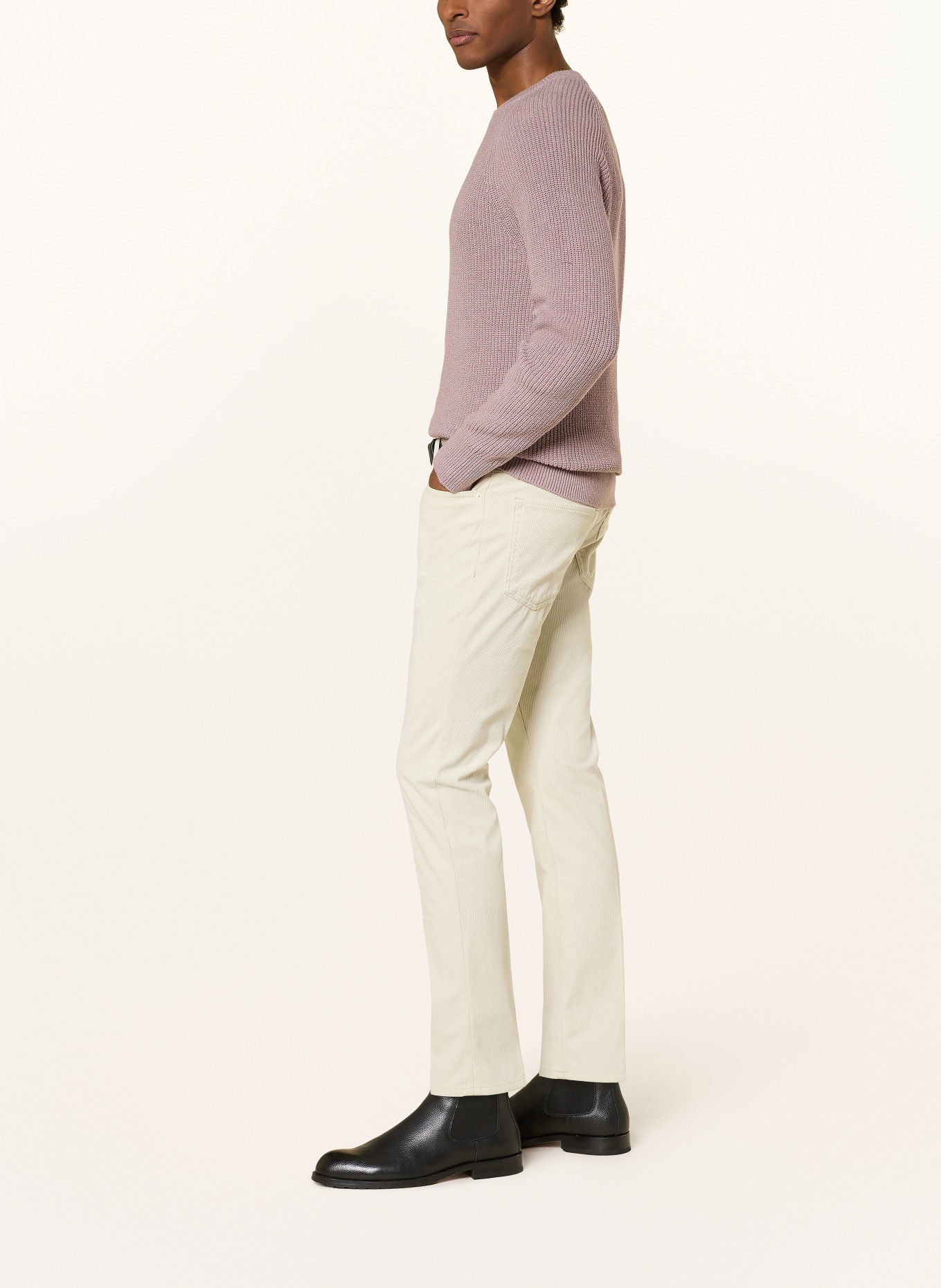 BOSS Cordhose DELAWARE Slim Fit: 131 Open White