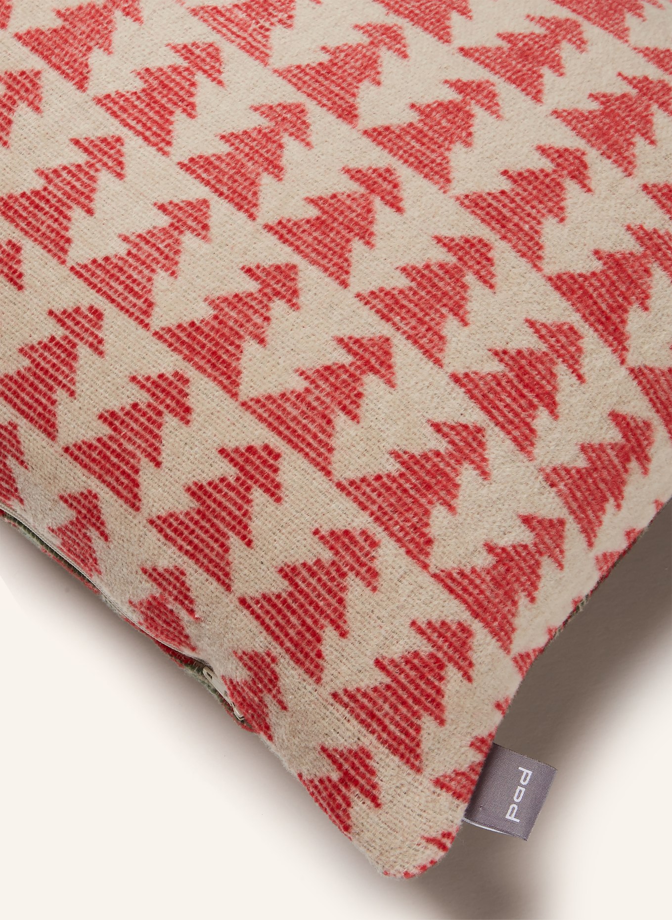 PAD Dekokissenhülle TREE: CREME / ROT / DUNKELGRÜN