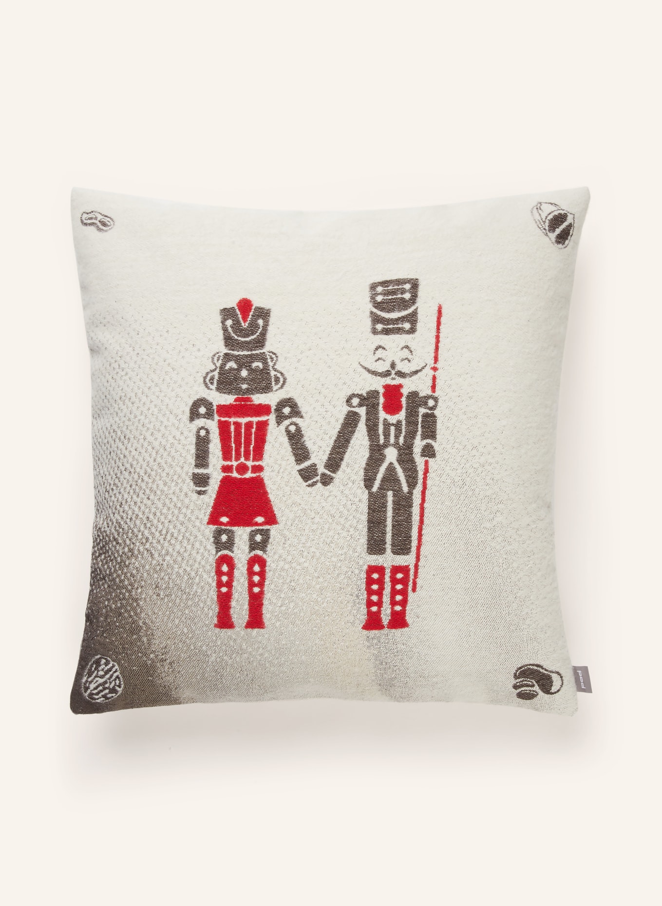 PAD Dekokissenhülle: CREME / DUNKELGRAU / ROT