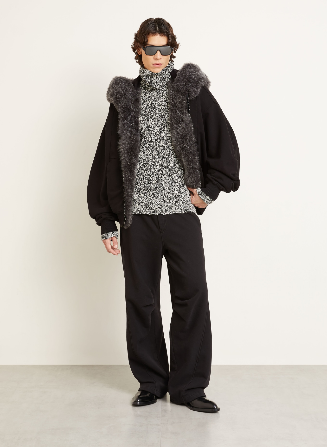 DOLCE & GABBANA Rollkragenpullover: SCHWARZ / WEISS