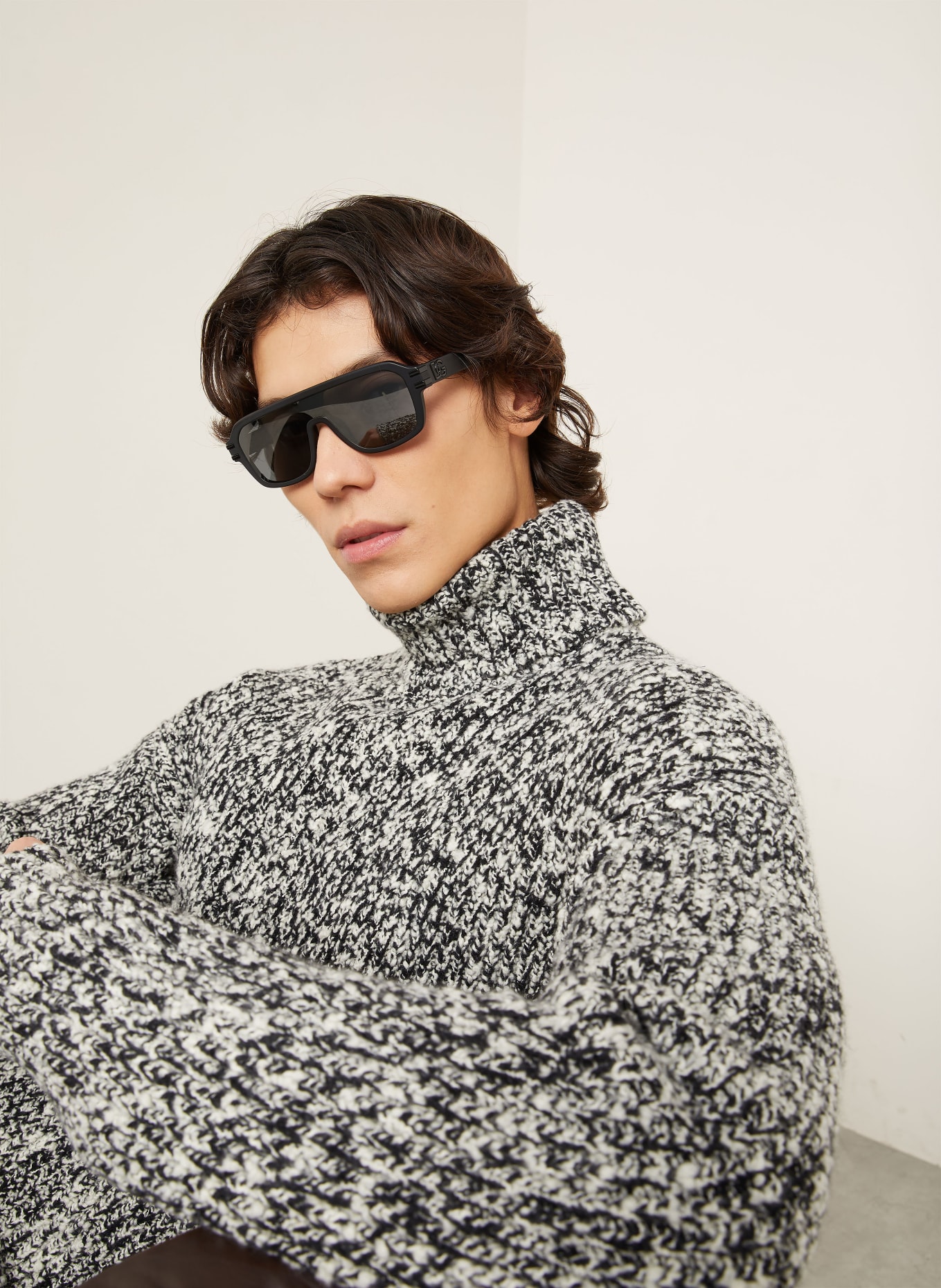 DOLCE & GABBANA Rollkragenpullover: SCHWARZ / WEISS