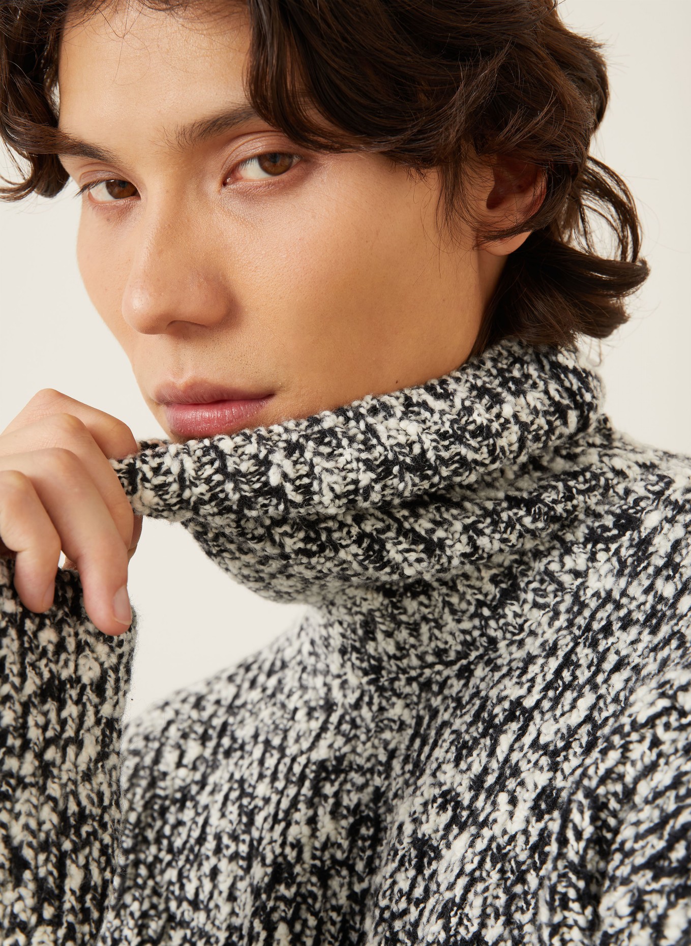 DOLCE & GABBANA Rollkragenpullover: SCHWARZ / WEISS