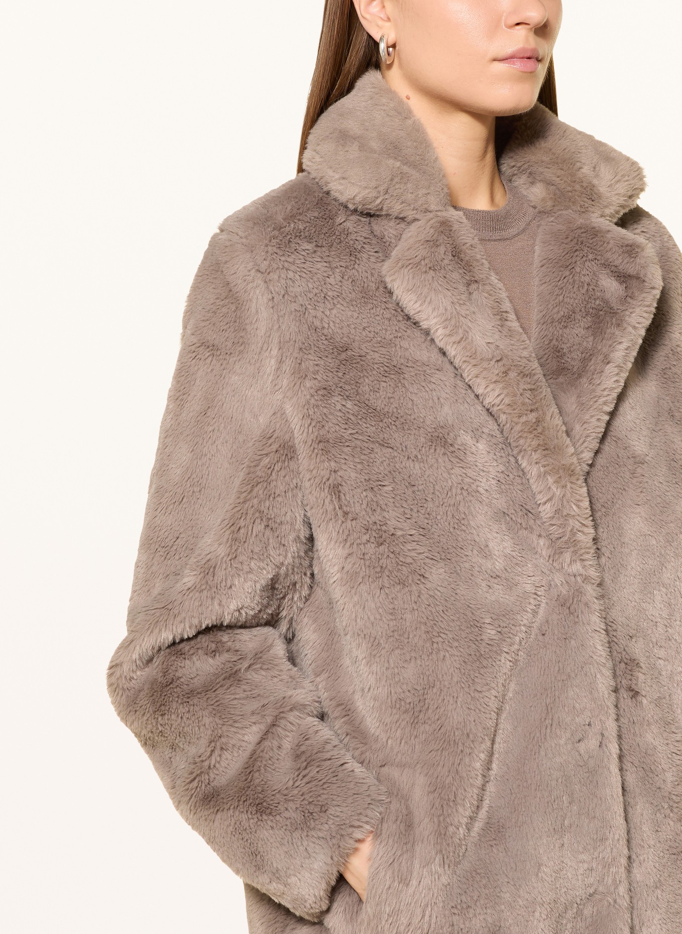 CARTOON Kunstfell-Mantel: TAUPE