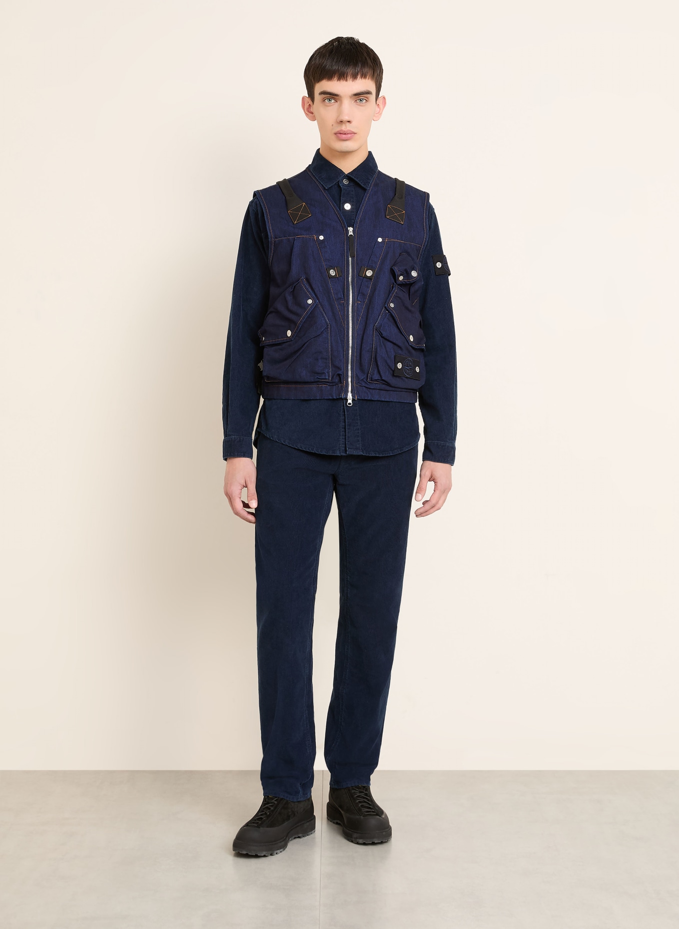 STONE ISLAND Jeansweste DENIM PROJECT: DUNKELBLAU