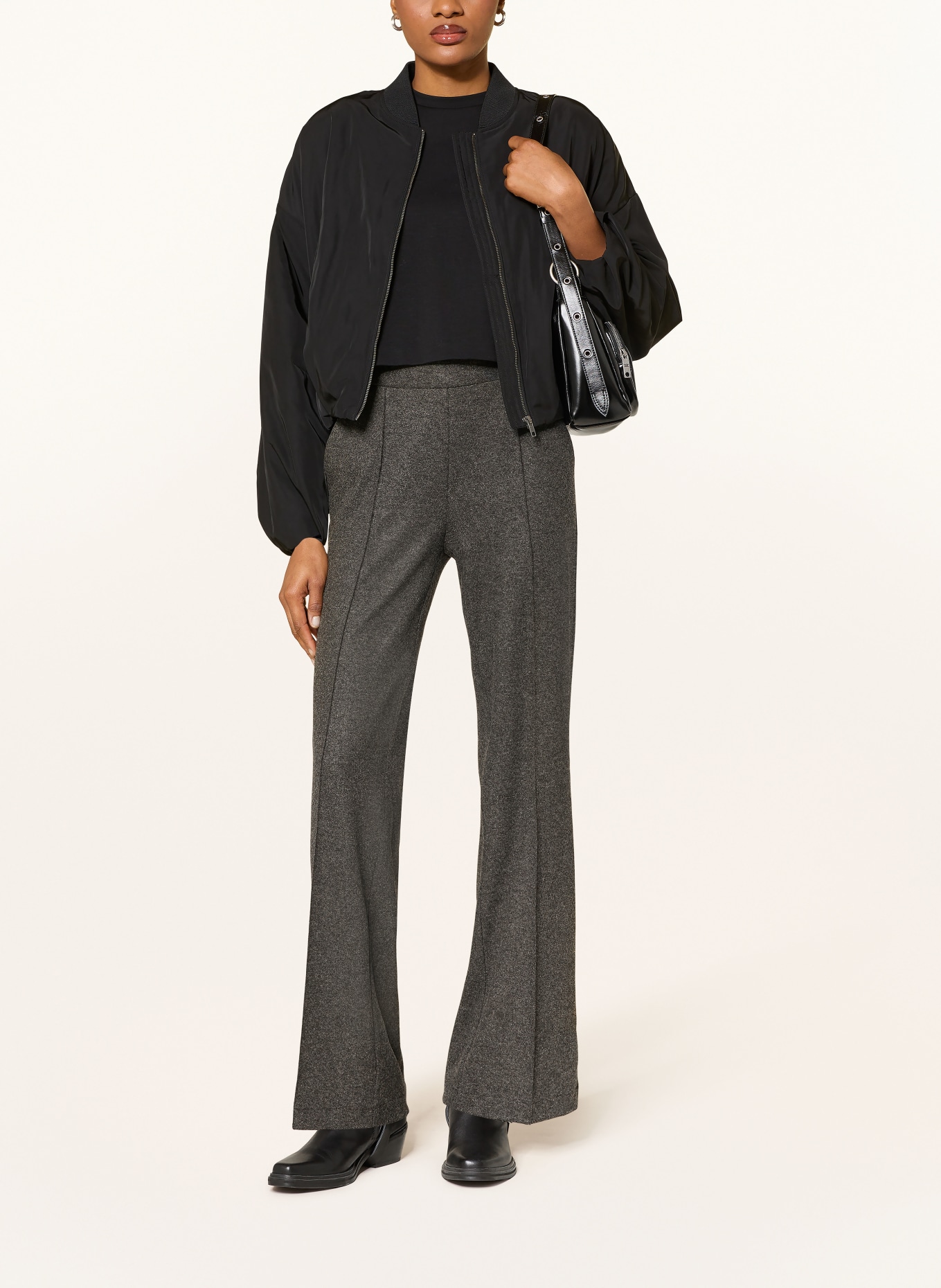 CAMBIO Marlenehose AVA aus Jersey: DUNKELGRAU