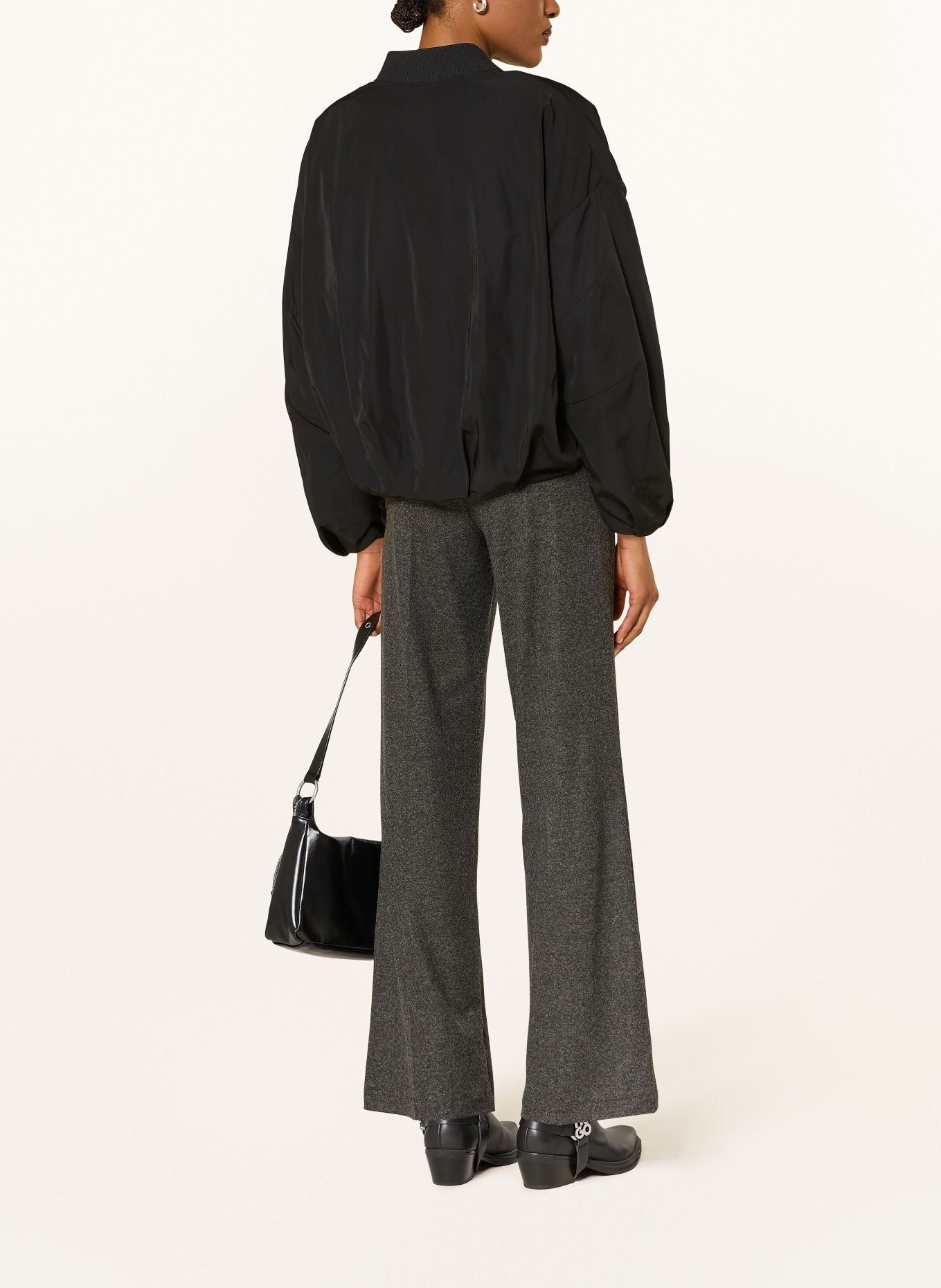 CAMBIO Marlenehose AVA aus Jersey: DUNKELGRAU