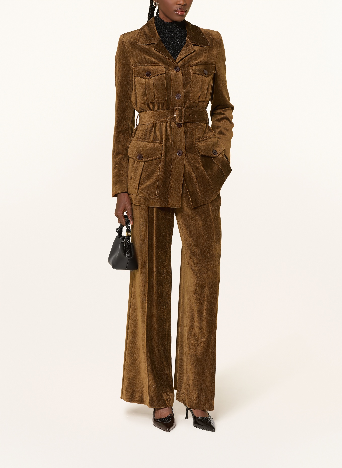 SLY 010 Marlenehose FLORA aus Cord: BRAUN