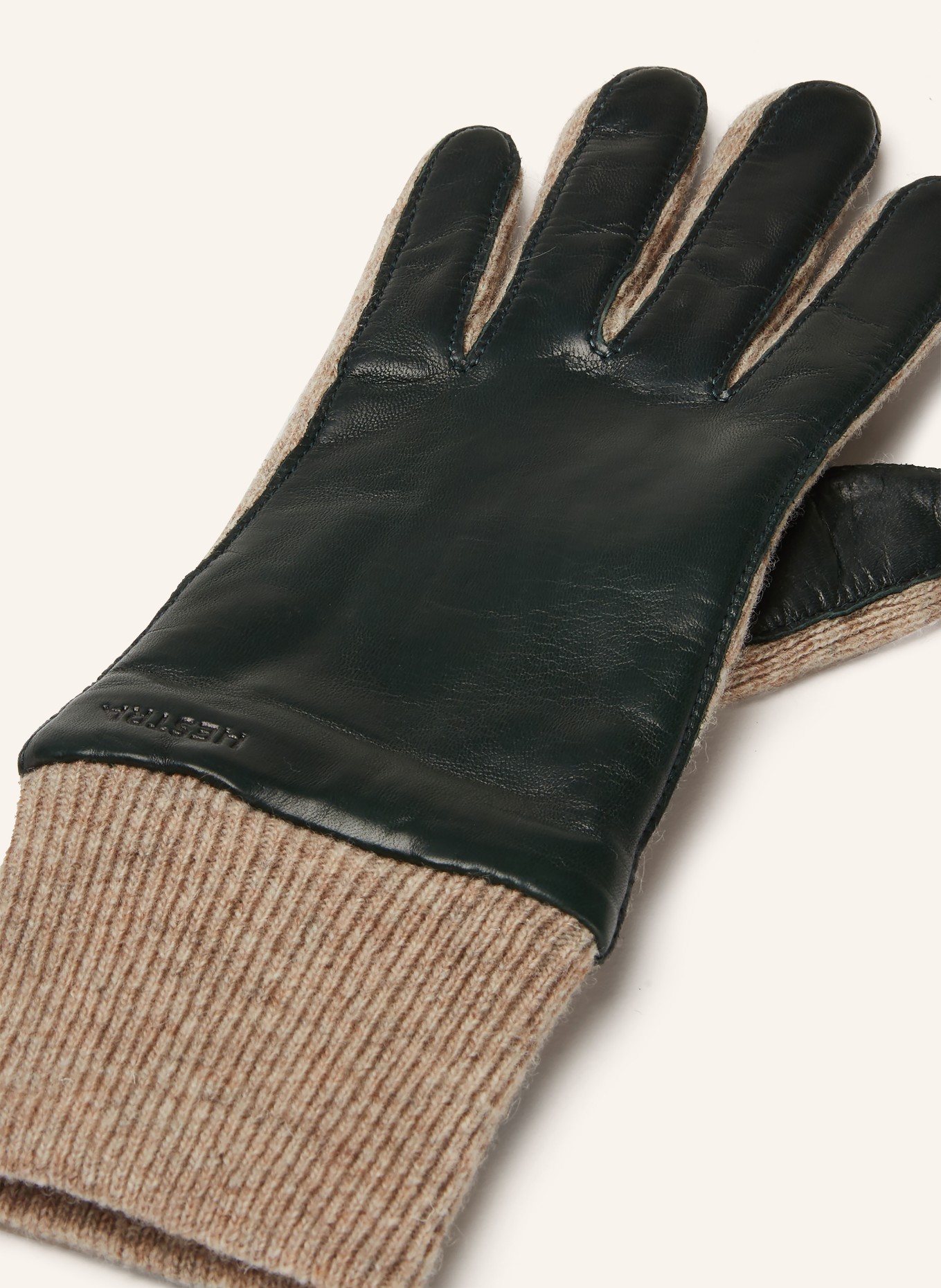 HESTRA Handschuhe JEANNE: DUNKELGRÜN / BEIGE