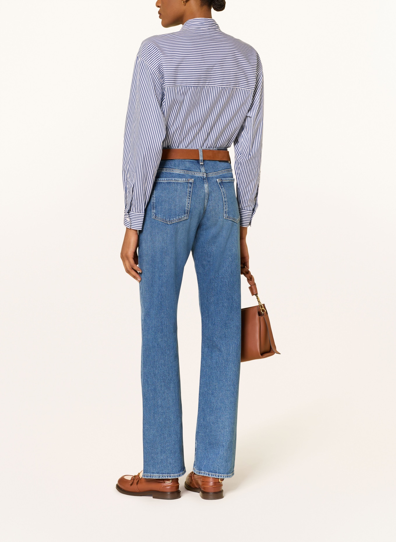 lilienfels Schluppenbluse: BLAU / WEISS