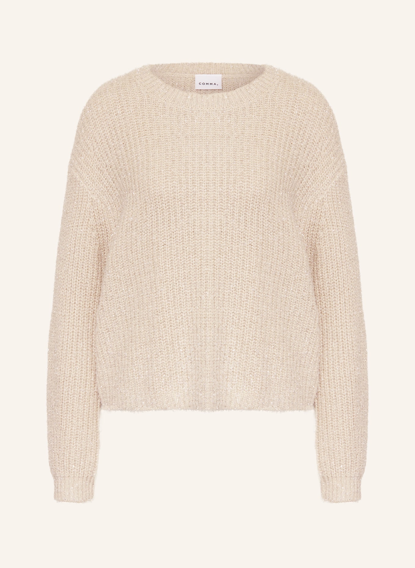 comma Pullover mit Glitzergarn: CREME